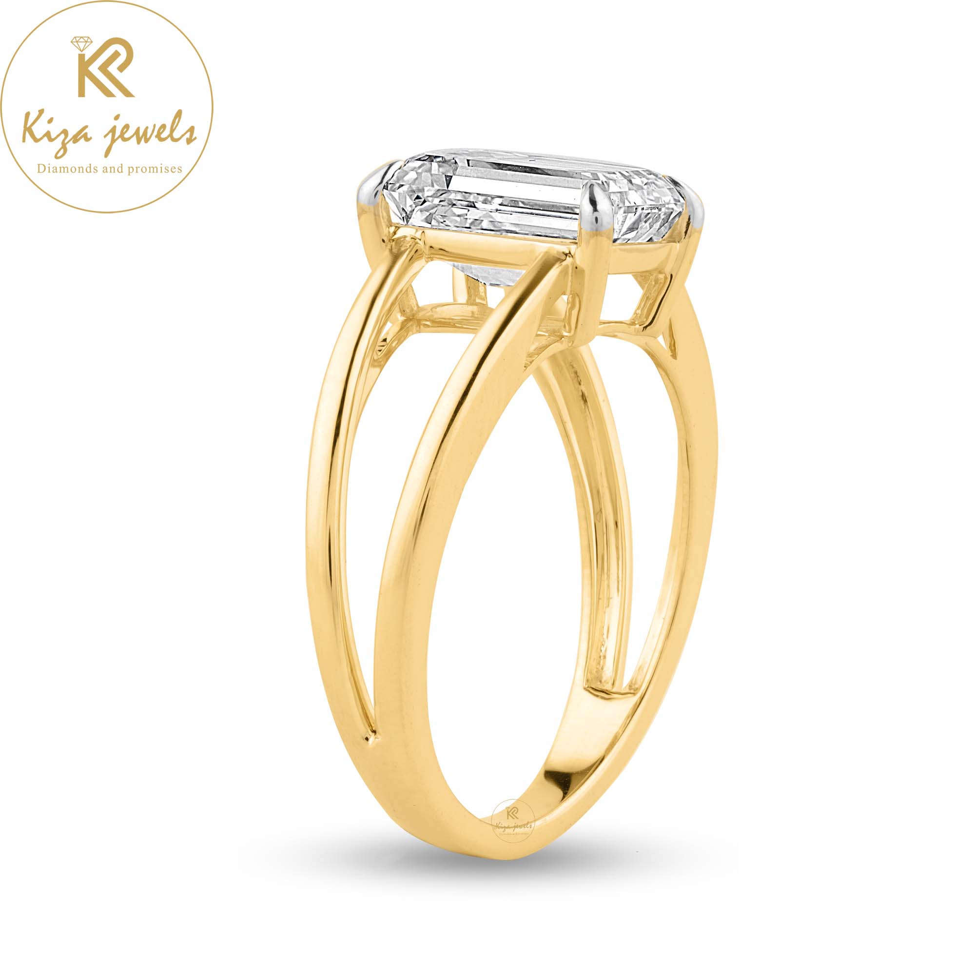 3.00 TDW Emerald Cut Women's Solitaire Diamond Ring