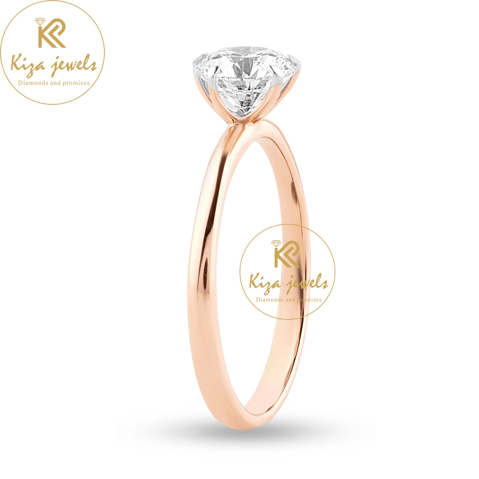 1.00 TDW Round Cut Women's Solitaire Diamond Ring