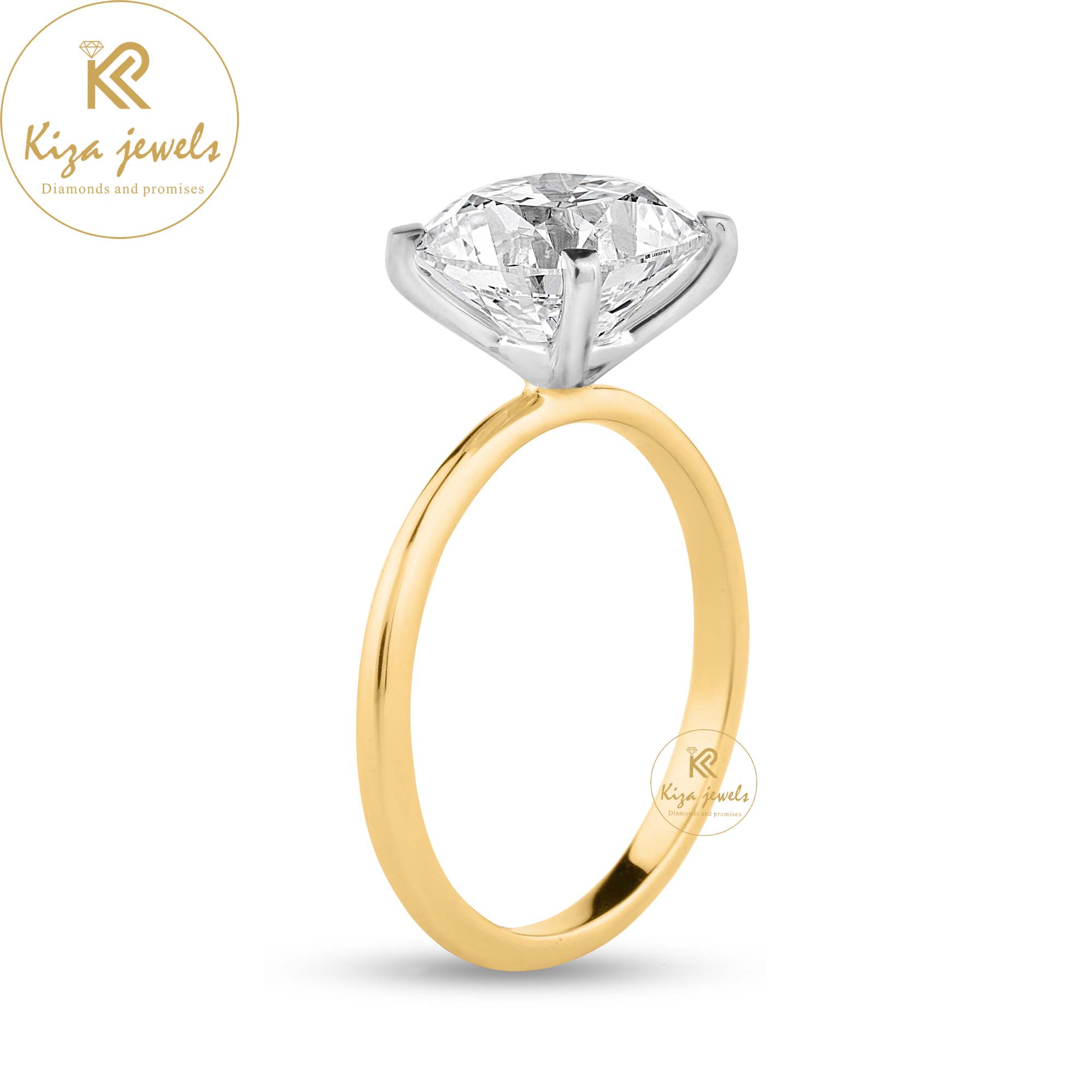 3.05 TDW Cushion Cut Diamond Solitaire Ring