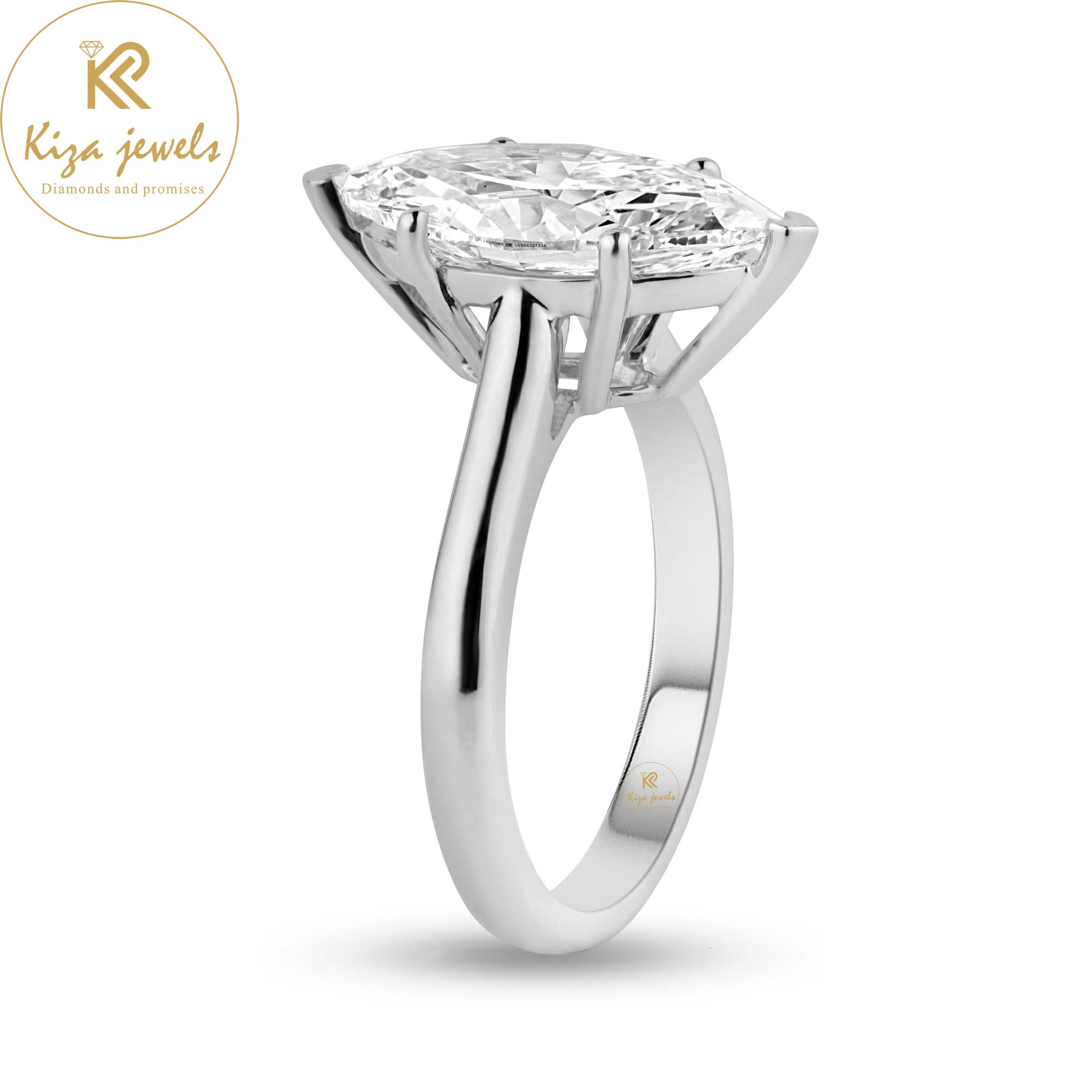 4.00 TDW Marquise Cut Women's Solitaire Diamond Ring