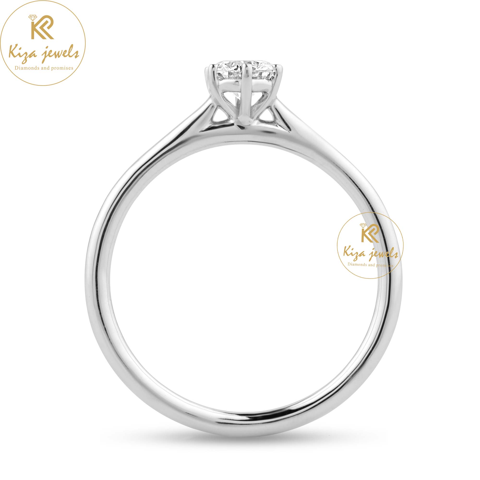 0.56 TDW Round Cut Women's Solitaire Diamond Ring