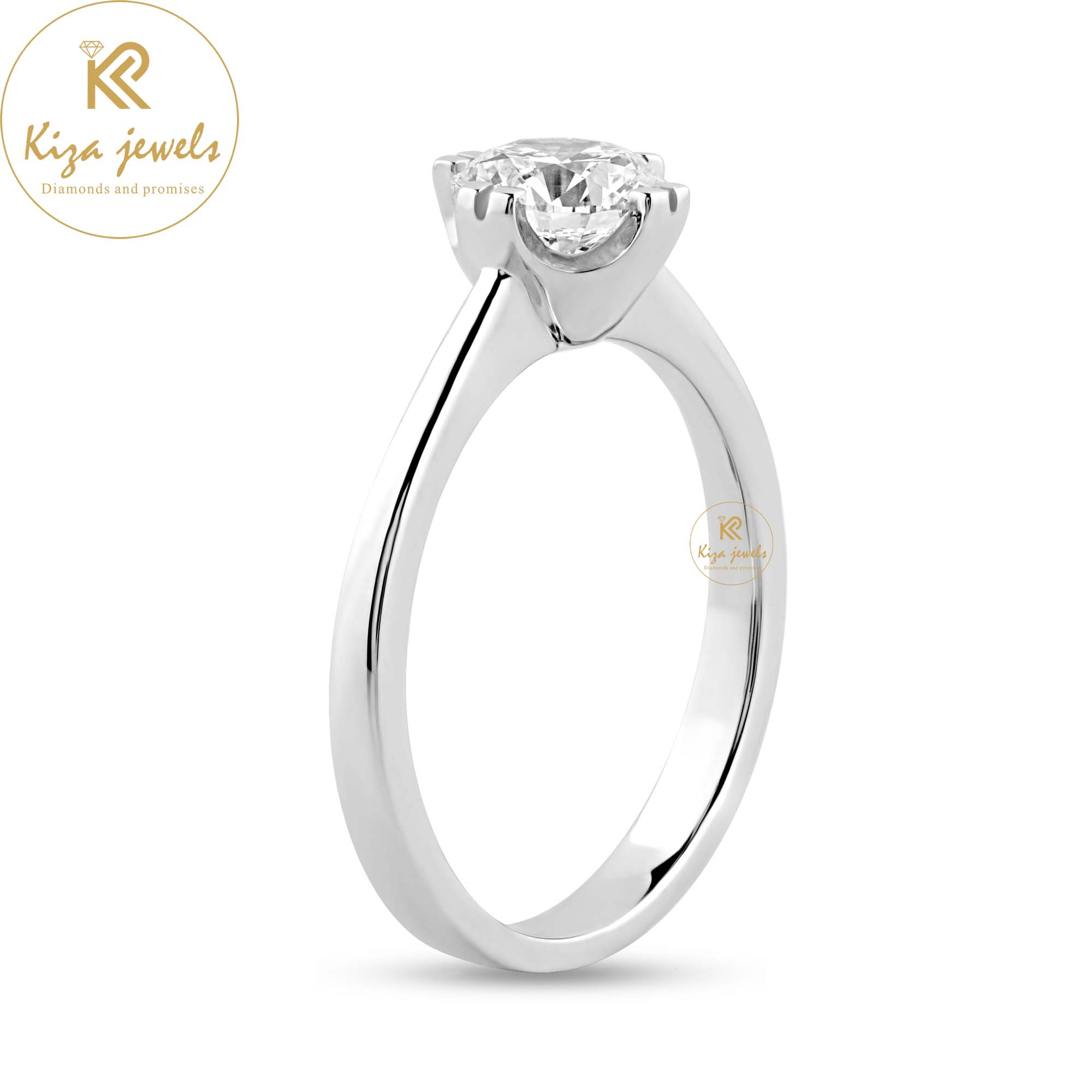 0.92 TDW Round Cut Women's Solitaire Diamond Ring