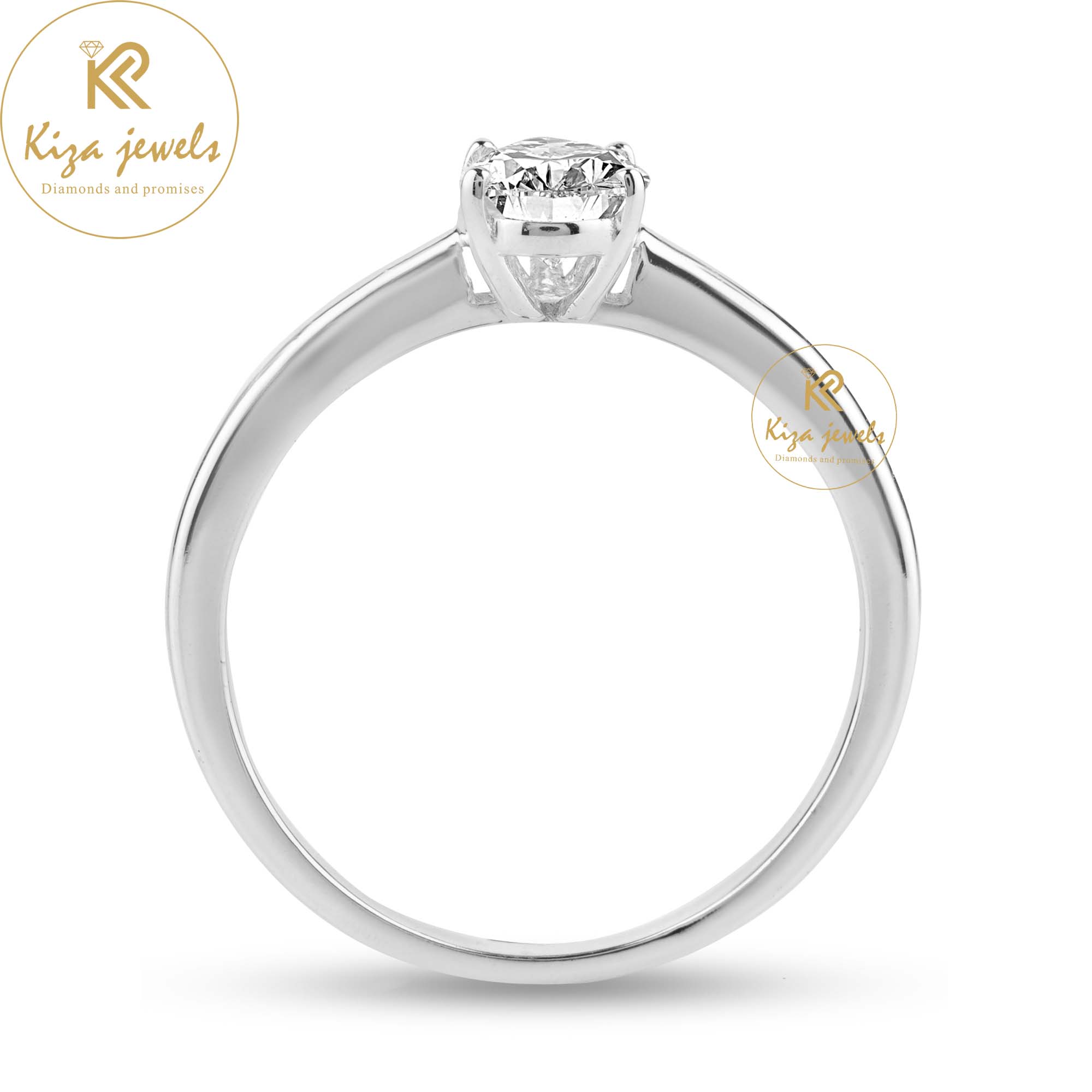 0.87 TDW Pear Cut Women's Solitaire Diamond Ring