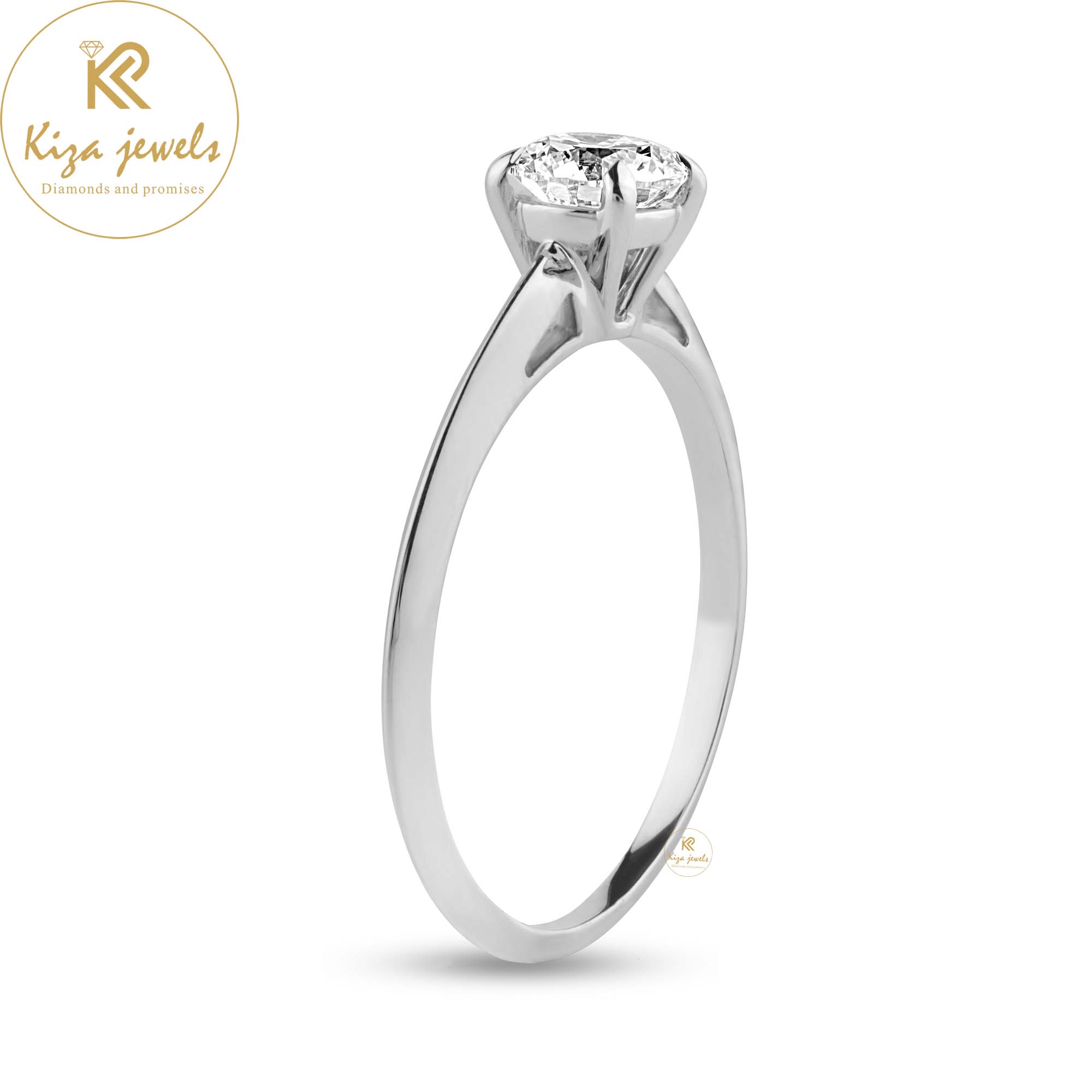 0.80 TDW Round Cut Women's Solitaire Diamond Ring