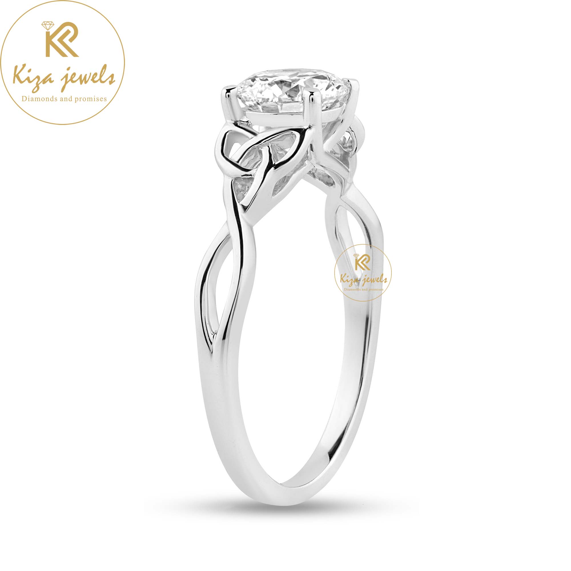 0.95 TDW Round Cut Women's Solitaire Diamond Ring