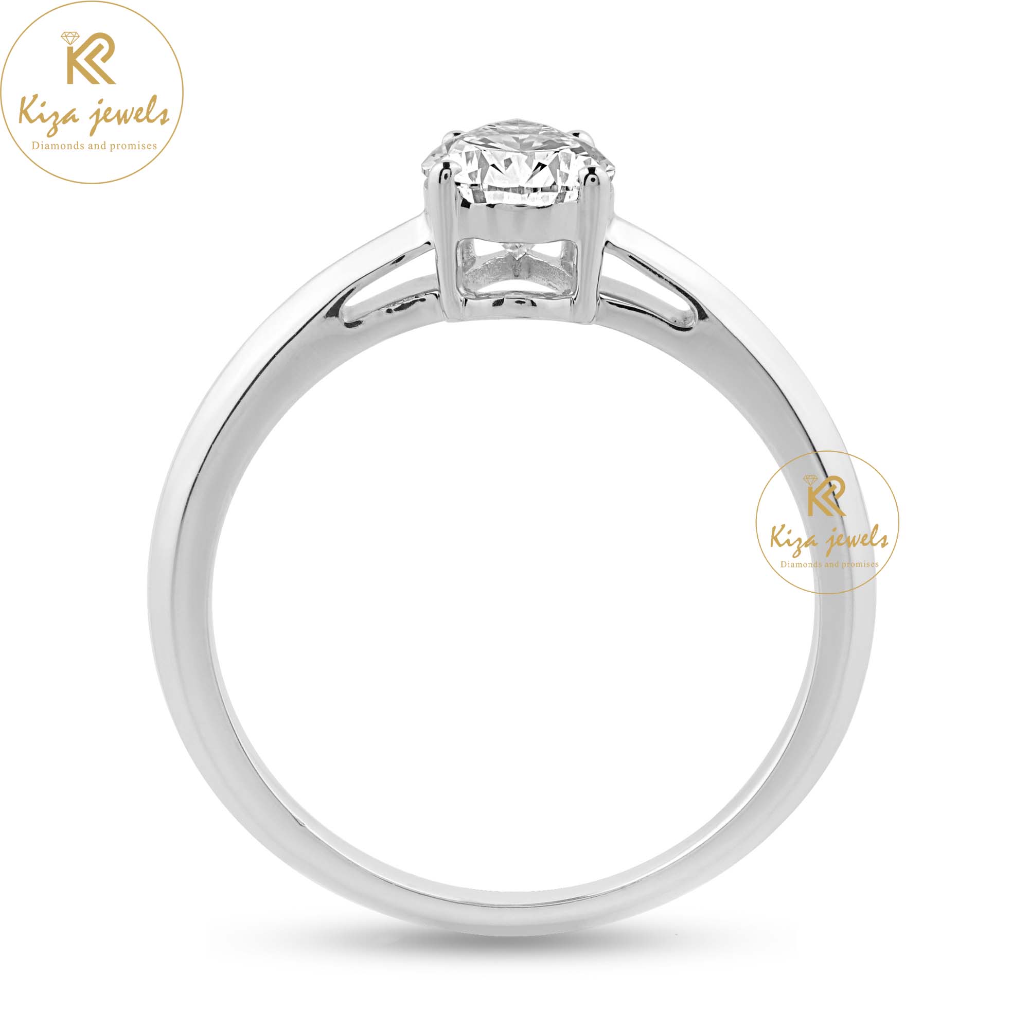 0.97 TDW Pear Cut Women's Solitaire Diamond Ring