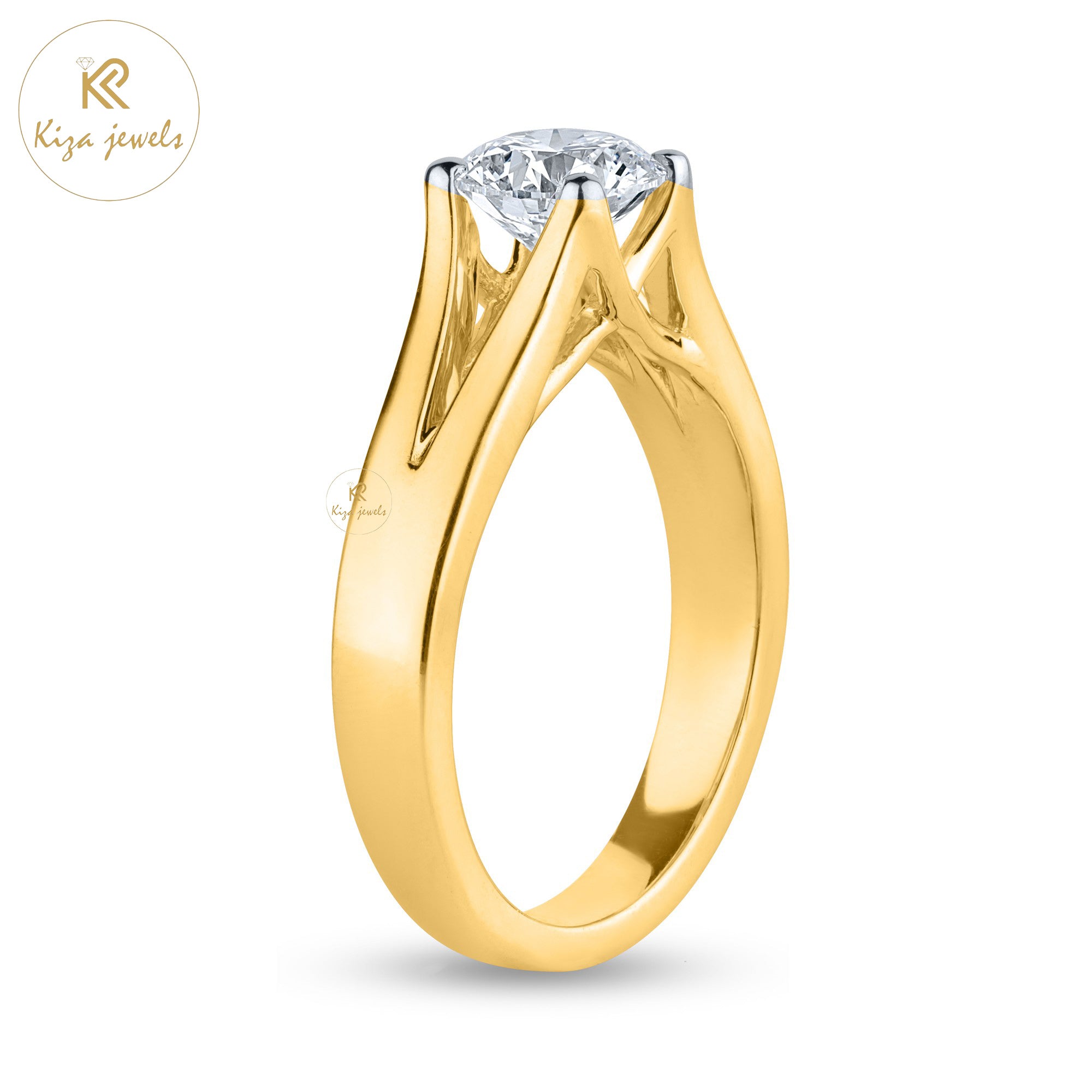 0.80 TDW Round Cut Women's Diamond Solitaire Ring