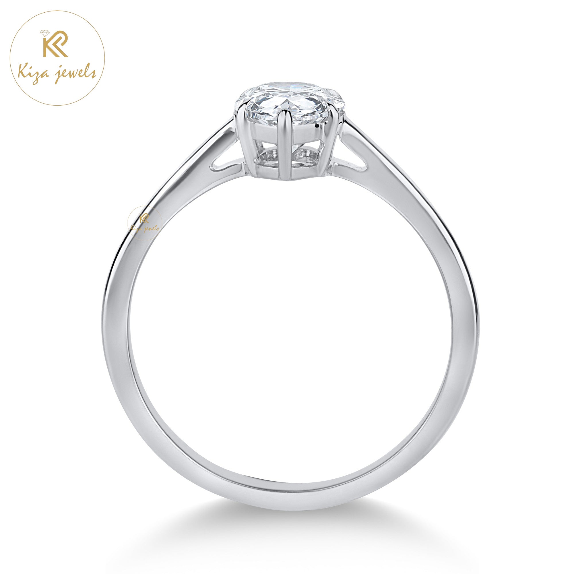 1.50 TDW Pear Cut Women's Diamond Solitaire Ring