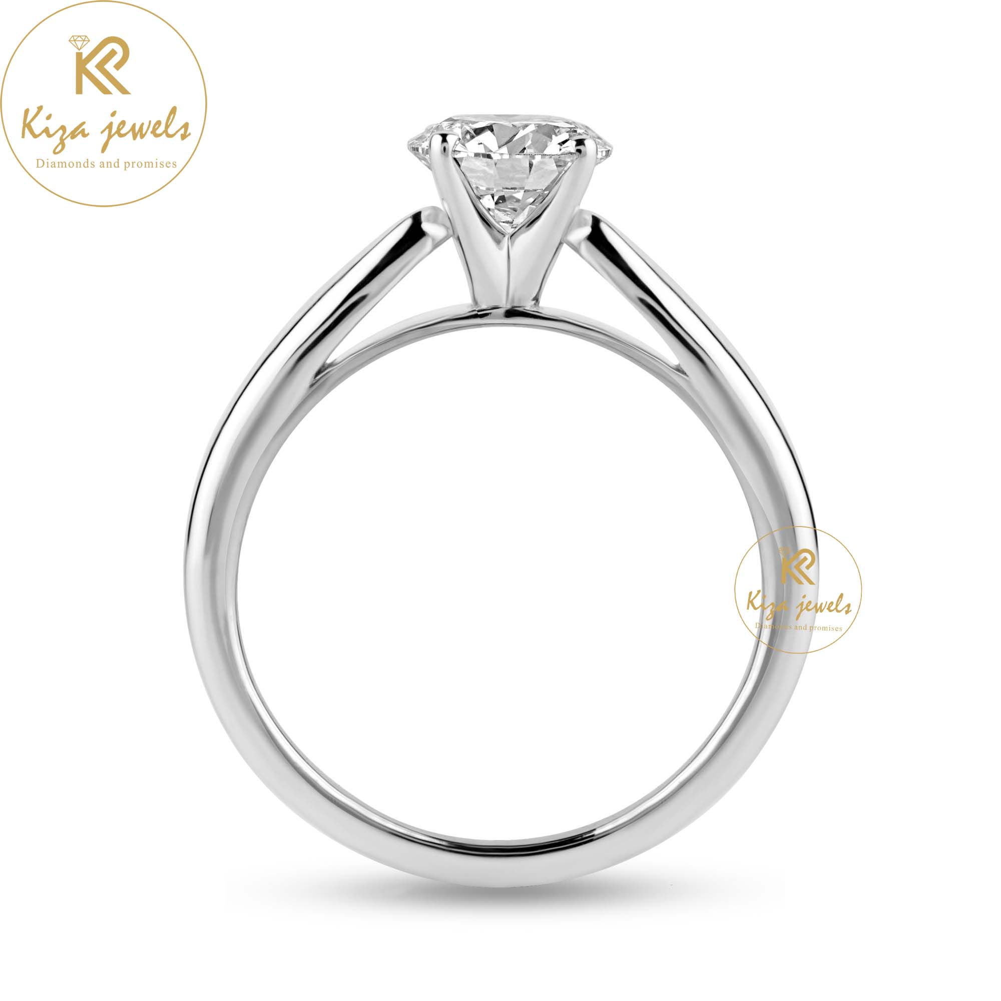 0.70 TDW Round Cut Women's Solitaire Diamond Ring