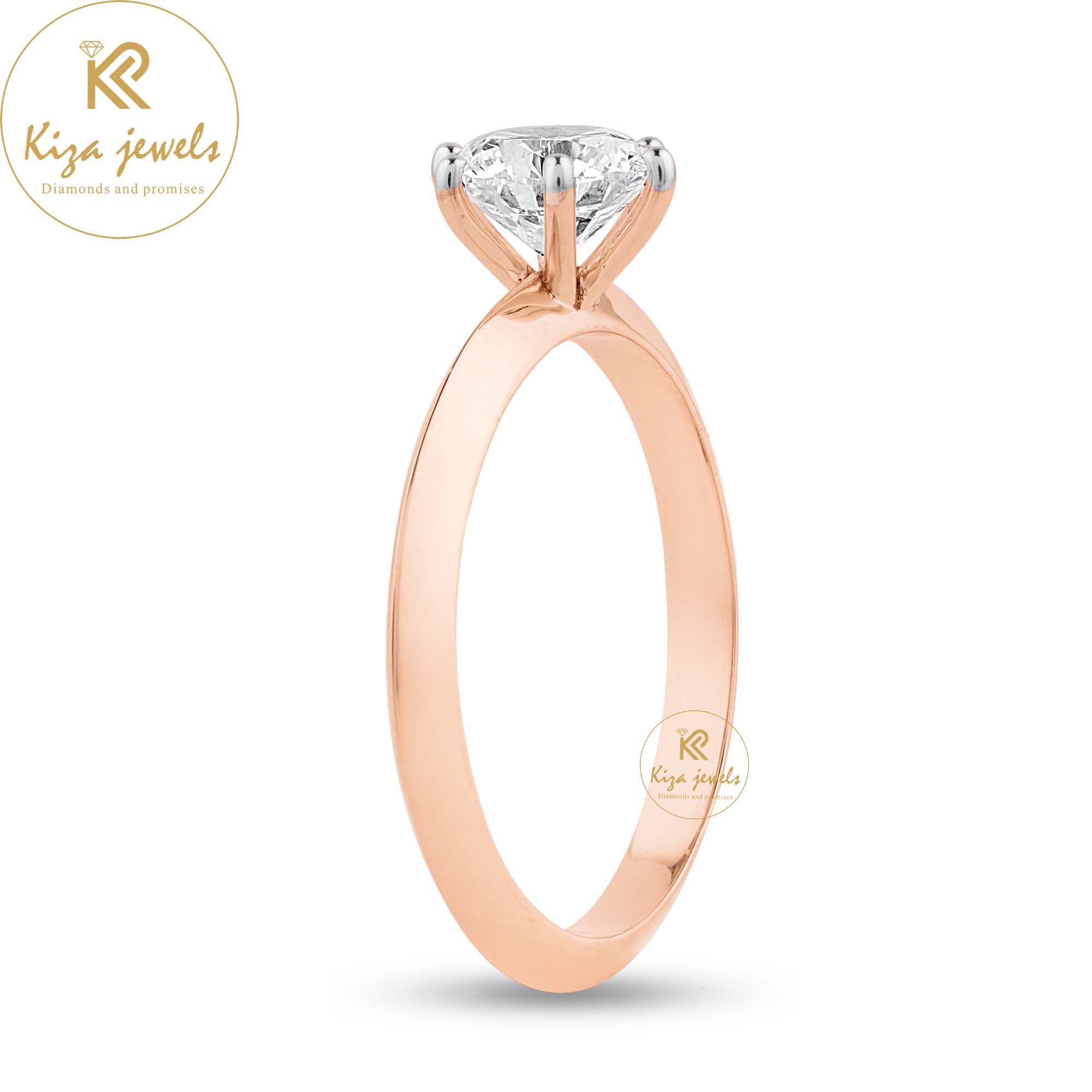 0.50 TDW Round Cut Diamond Solitaire Ring