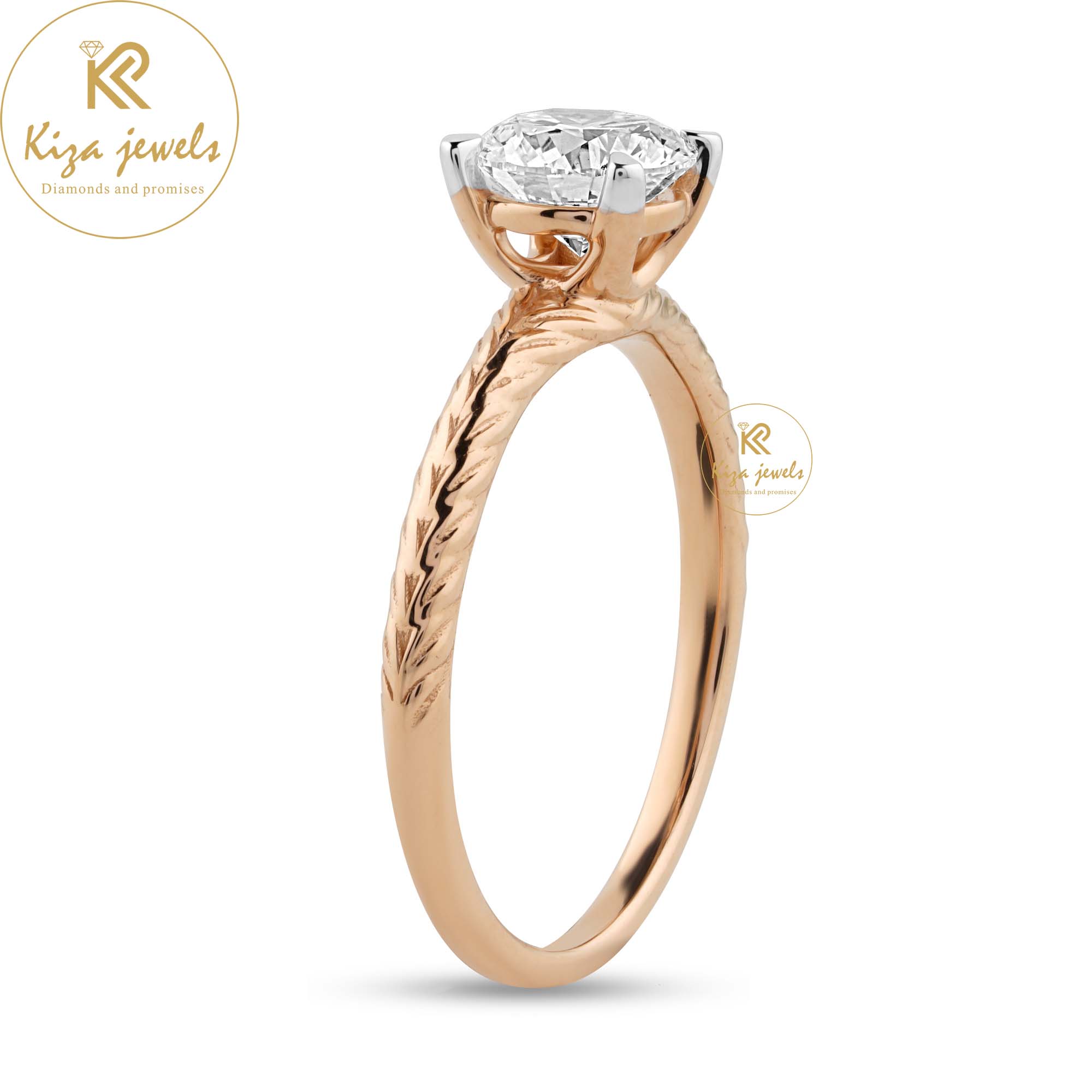 0.93 TDW Round Cut Women's Diamond Solitaire Ring