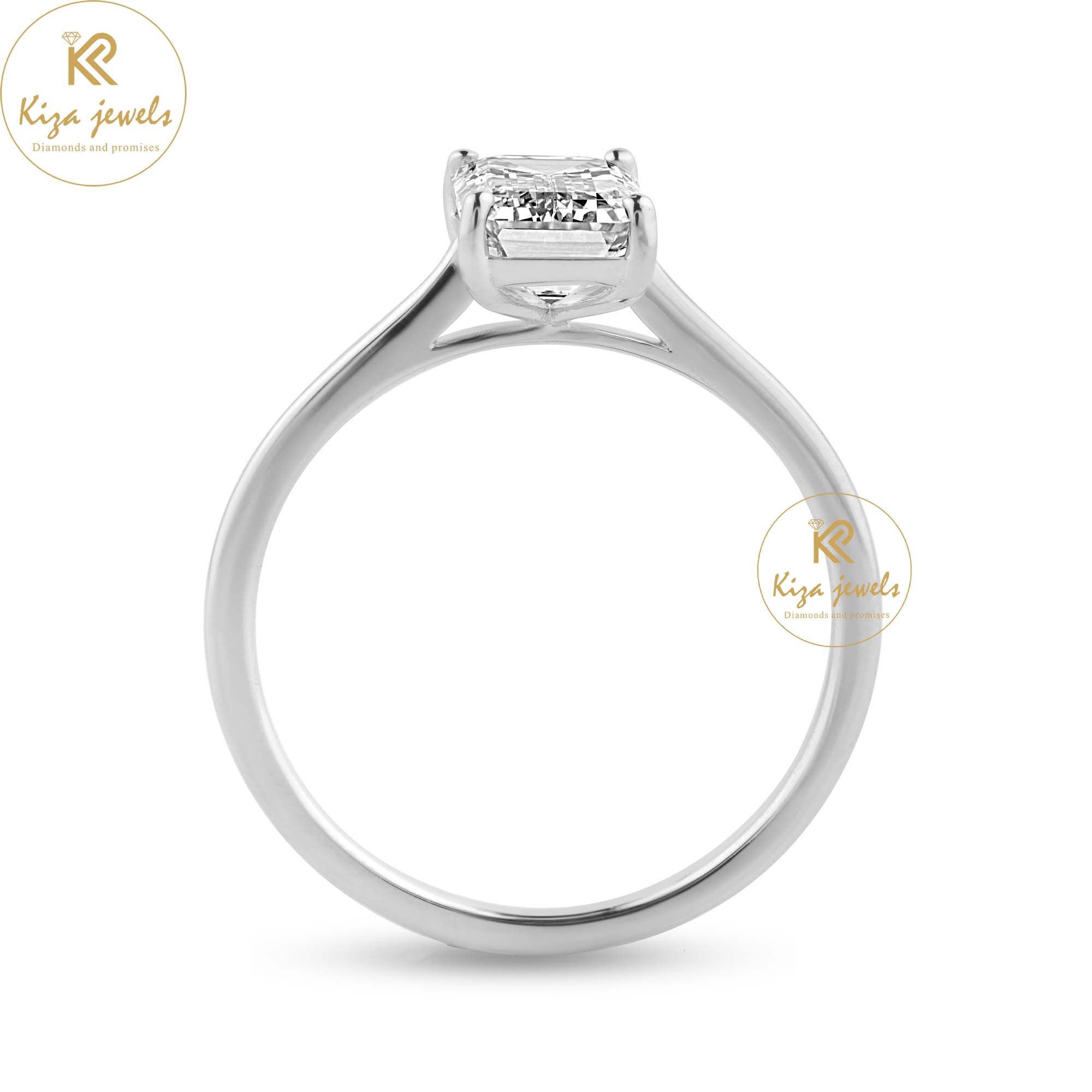 1.46 TDW Emerald Cut Women's Solitaire Diamond Ring