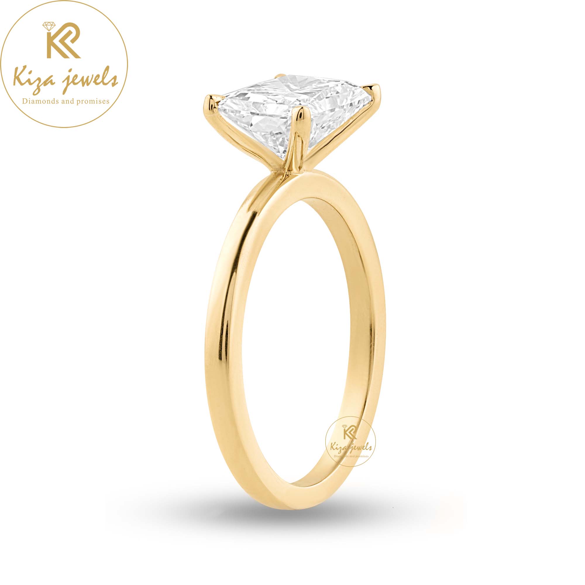 2.50 TDW Radiant Cut Diamond Solitaire Ring