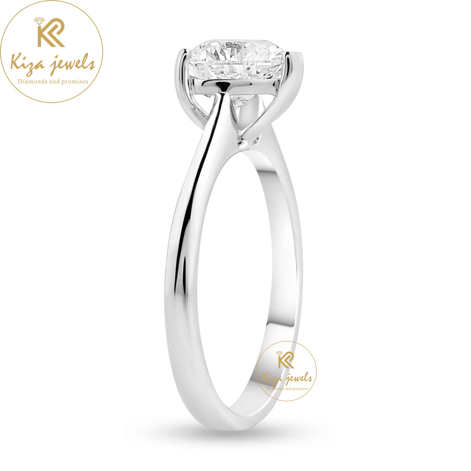 1.70 TDW Heart Cut Women's Solitaire Diamond Ring