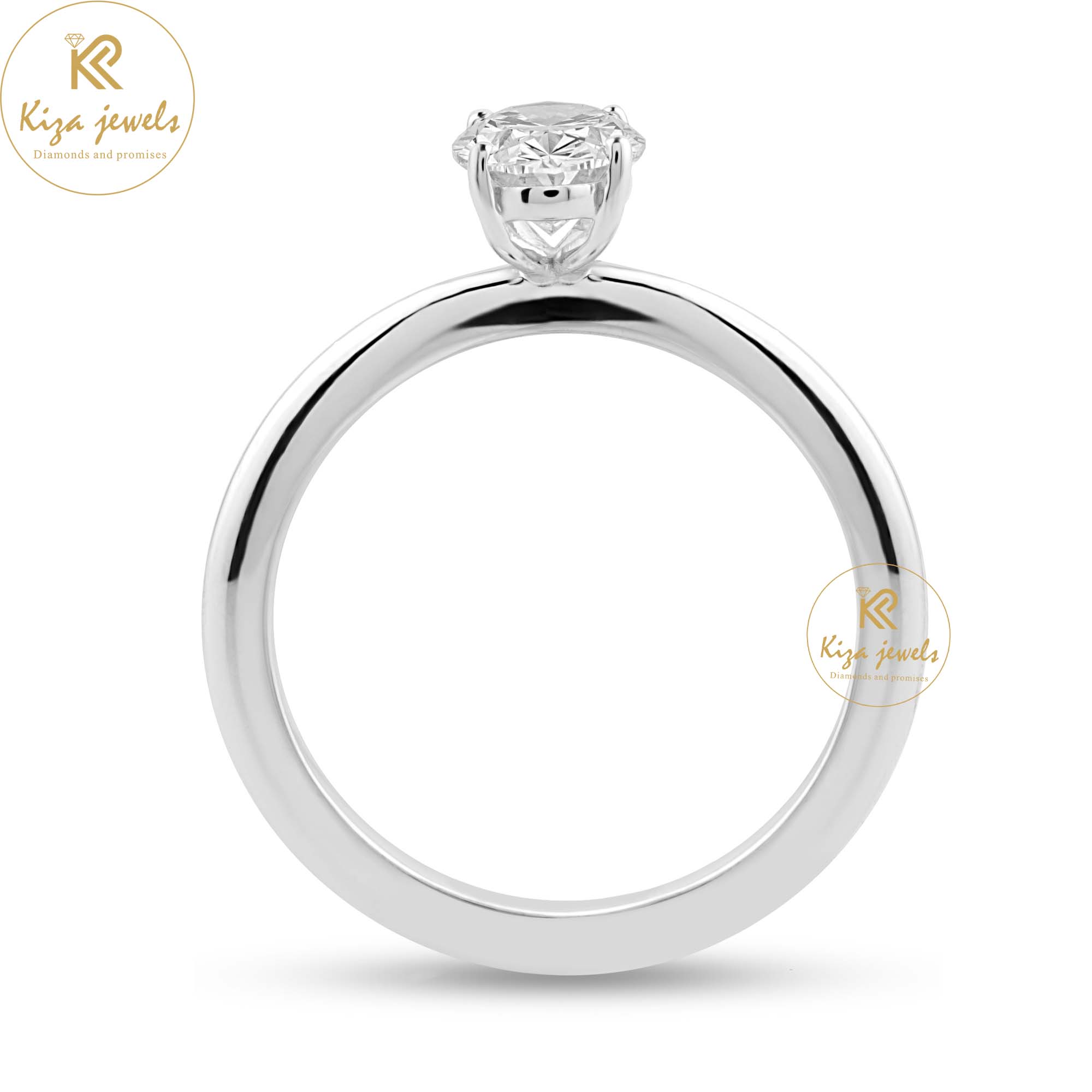 1.00 TDW Oval Cut Women's Solitaire Diamond Ring