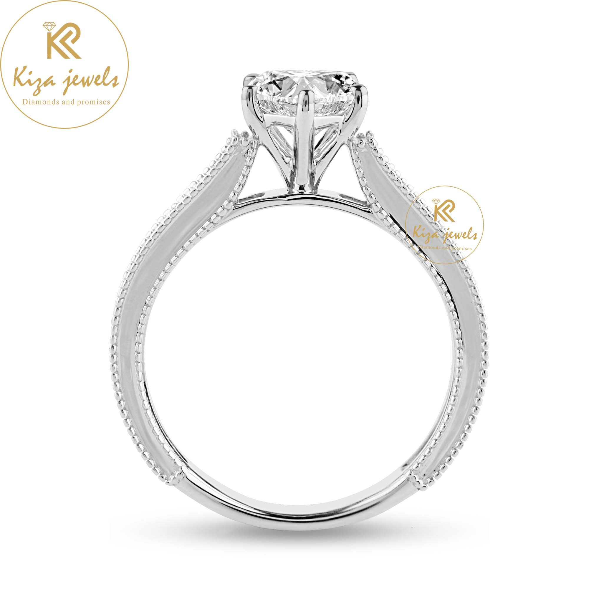 1.30 TDW Heart Cut Women's Solitaire Diamond Ring