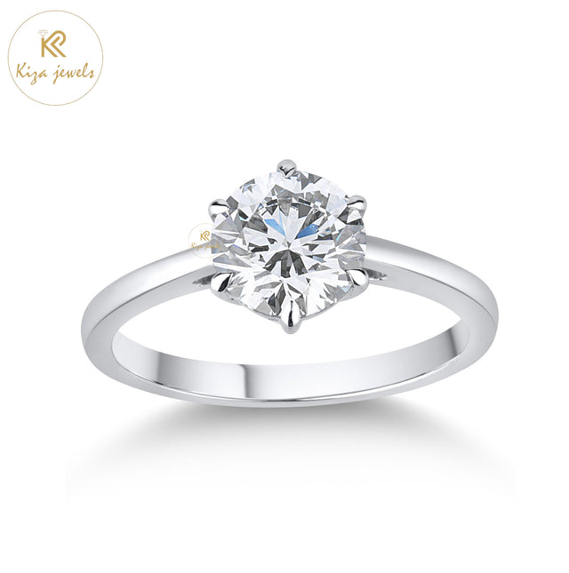 1.22 TDW Round Cut Women's Diamond Solitaire Ring