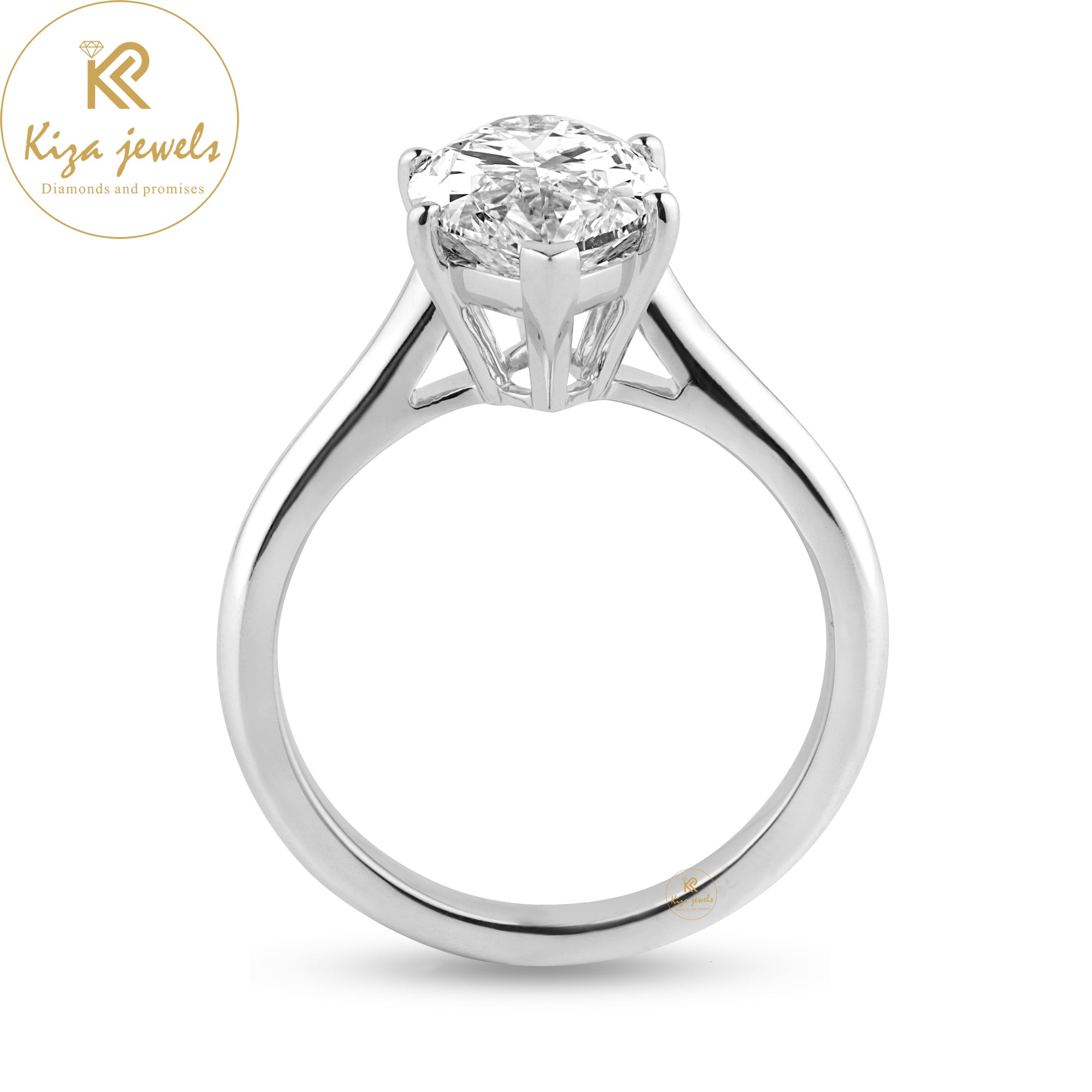 4.00 TDW Marquise Cut Women's Solitaire Diamond Ring