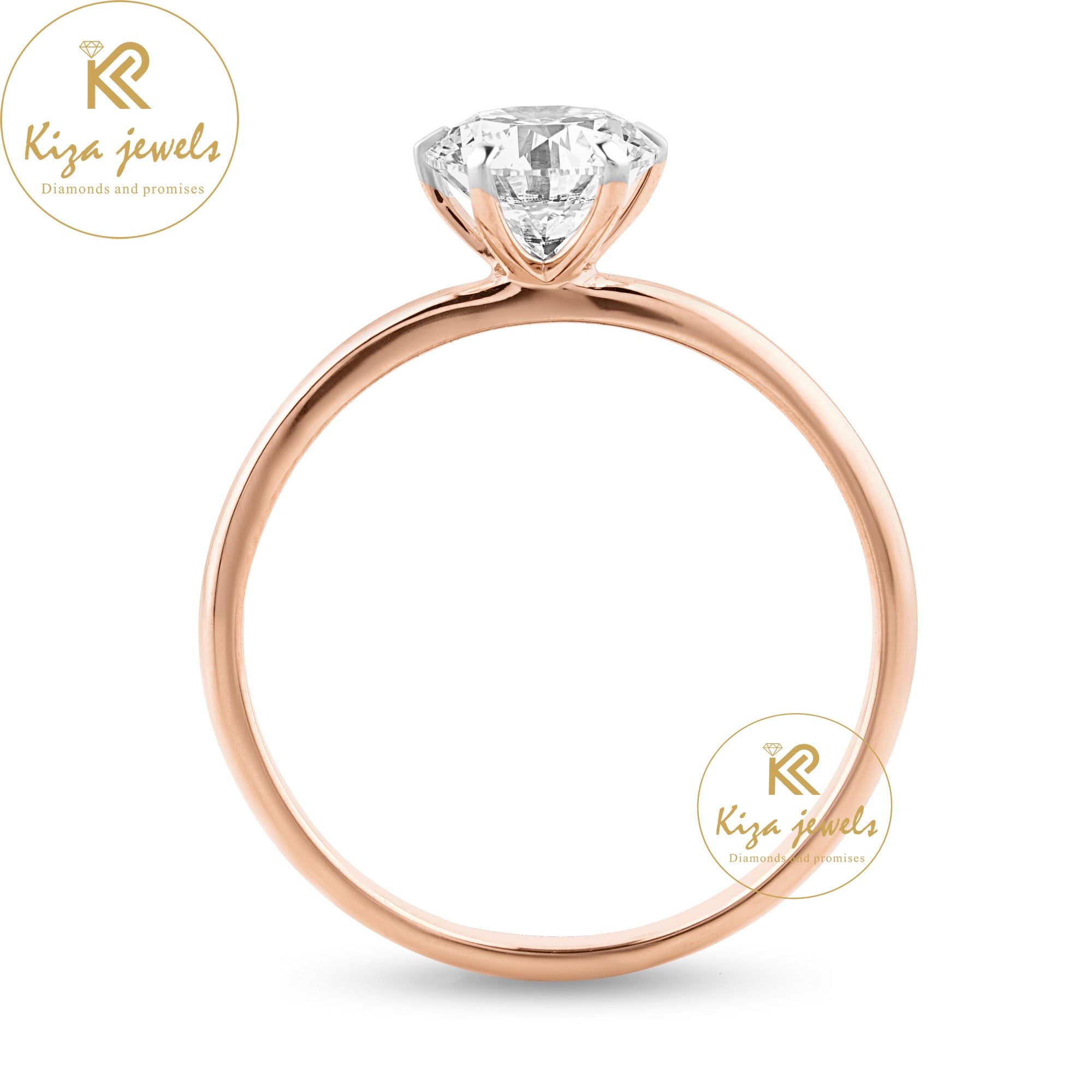 1.00 TDW Round Cut Women's Solitaire Diamond Ring