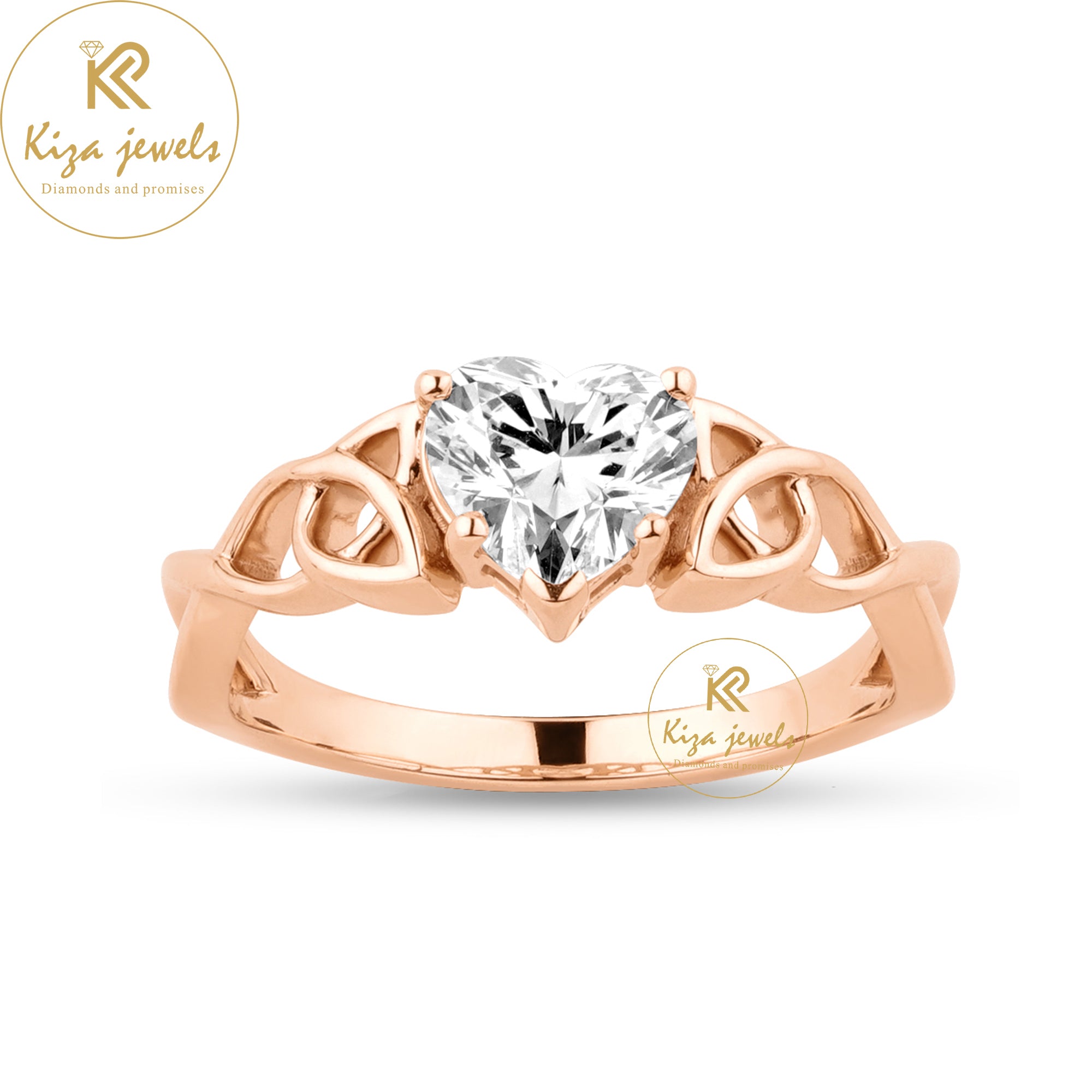 1.25 TDW Heart Cut Women's Solitaire Diamond Ring