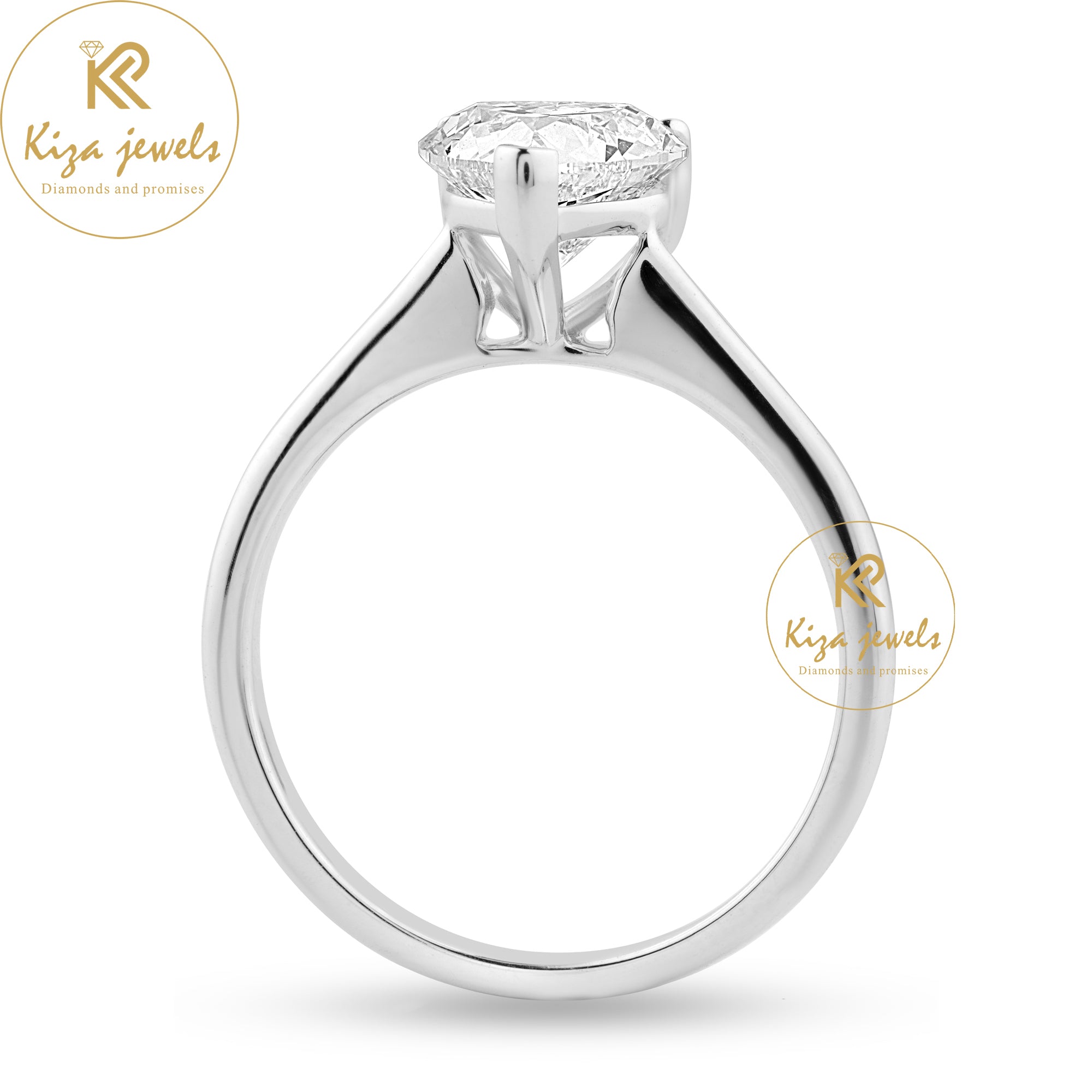 1.70 TDW Heart Cut Women's Solitaire Diamond Ring