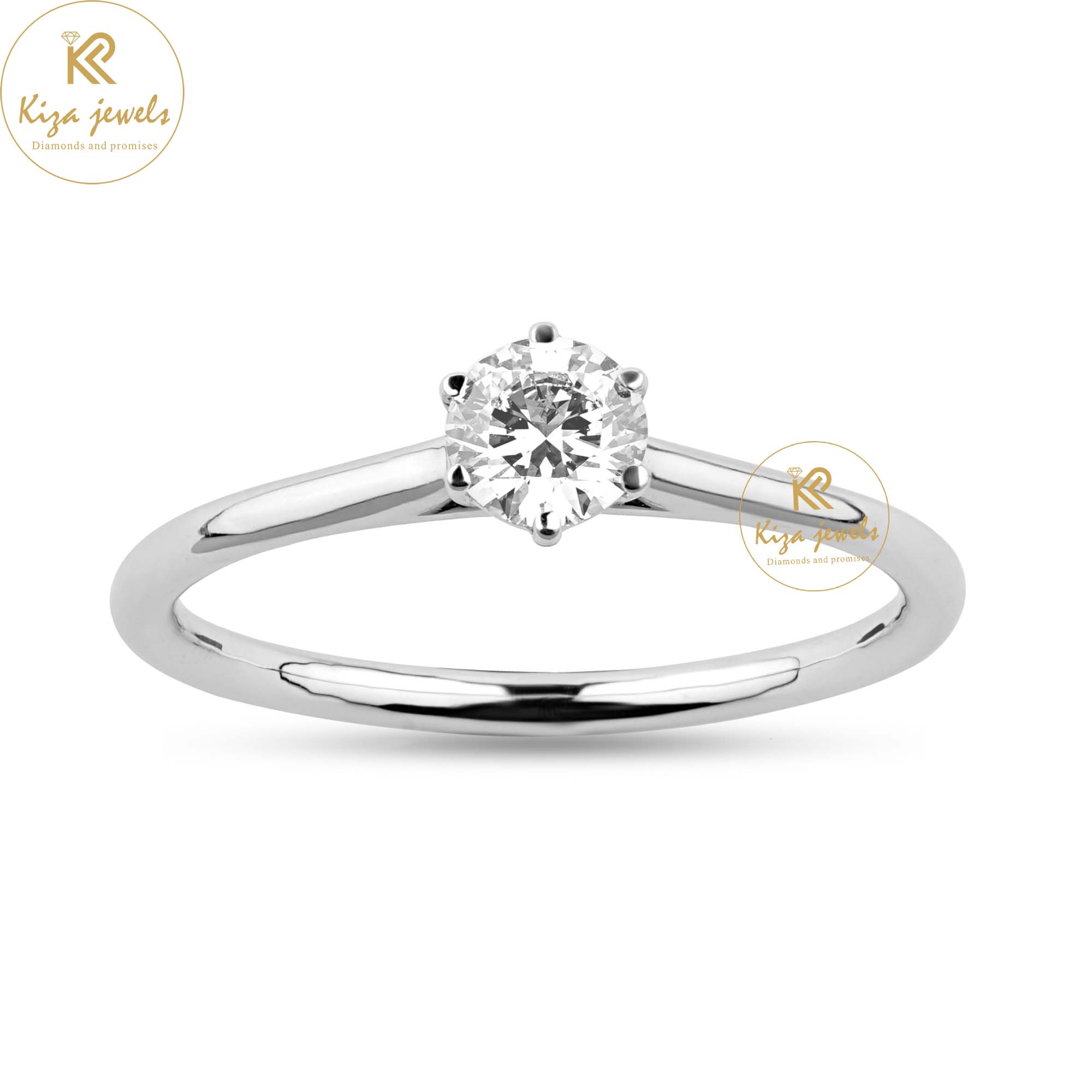 0.56 TDW Round Cut Women's Solitaire Diamond Ring