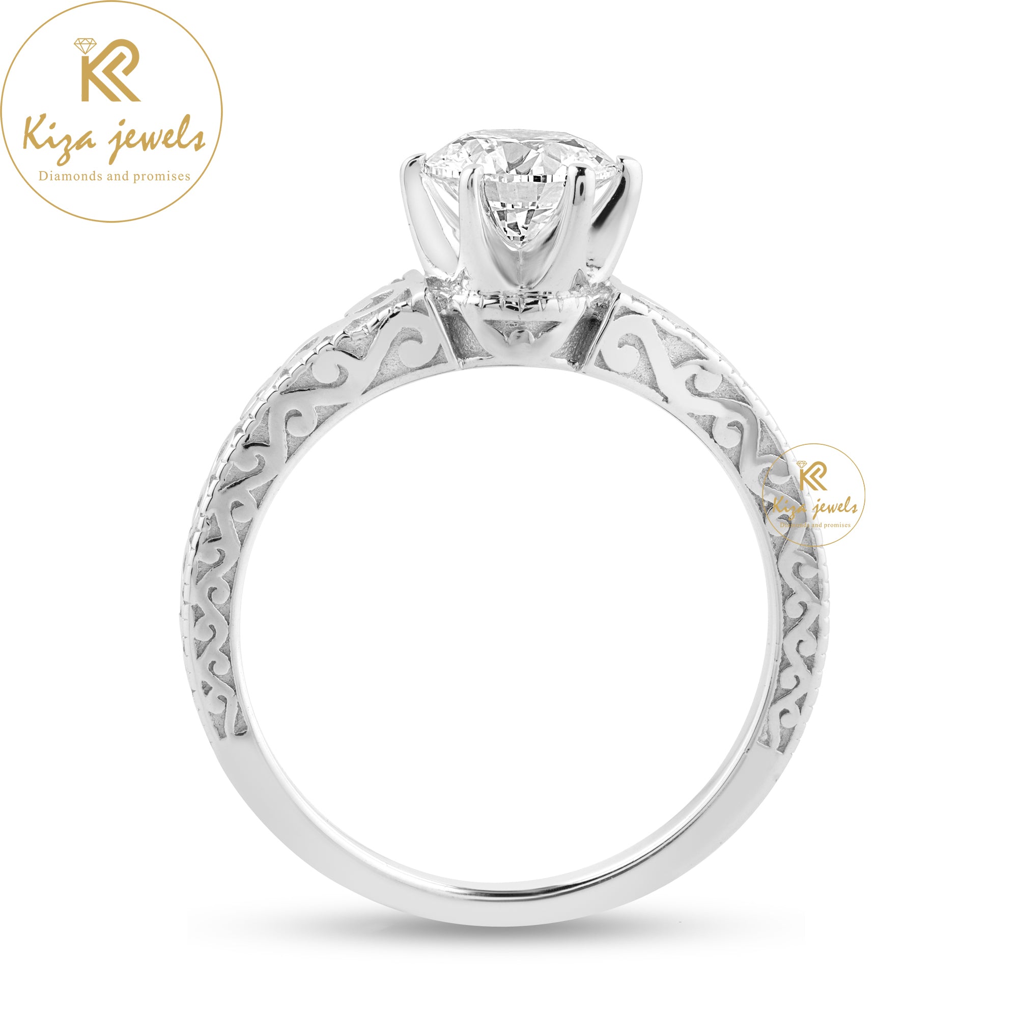 0.93 TDW Round Cut Women's Solitaire Diamond Ring