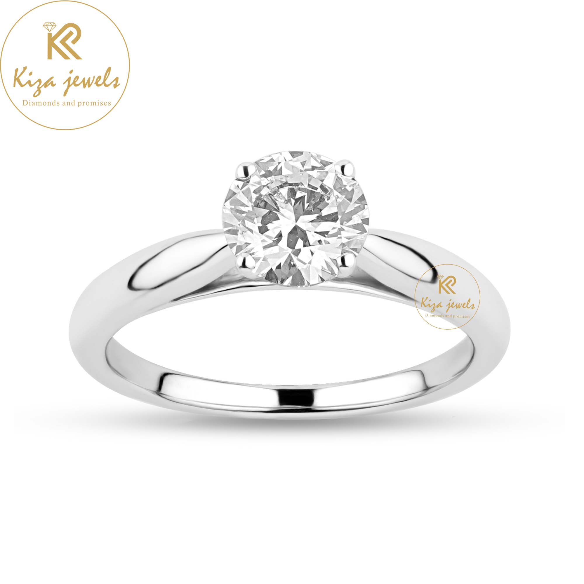 0.70 TDW Round Cut Women's Solitaire Diamond Ring