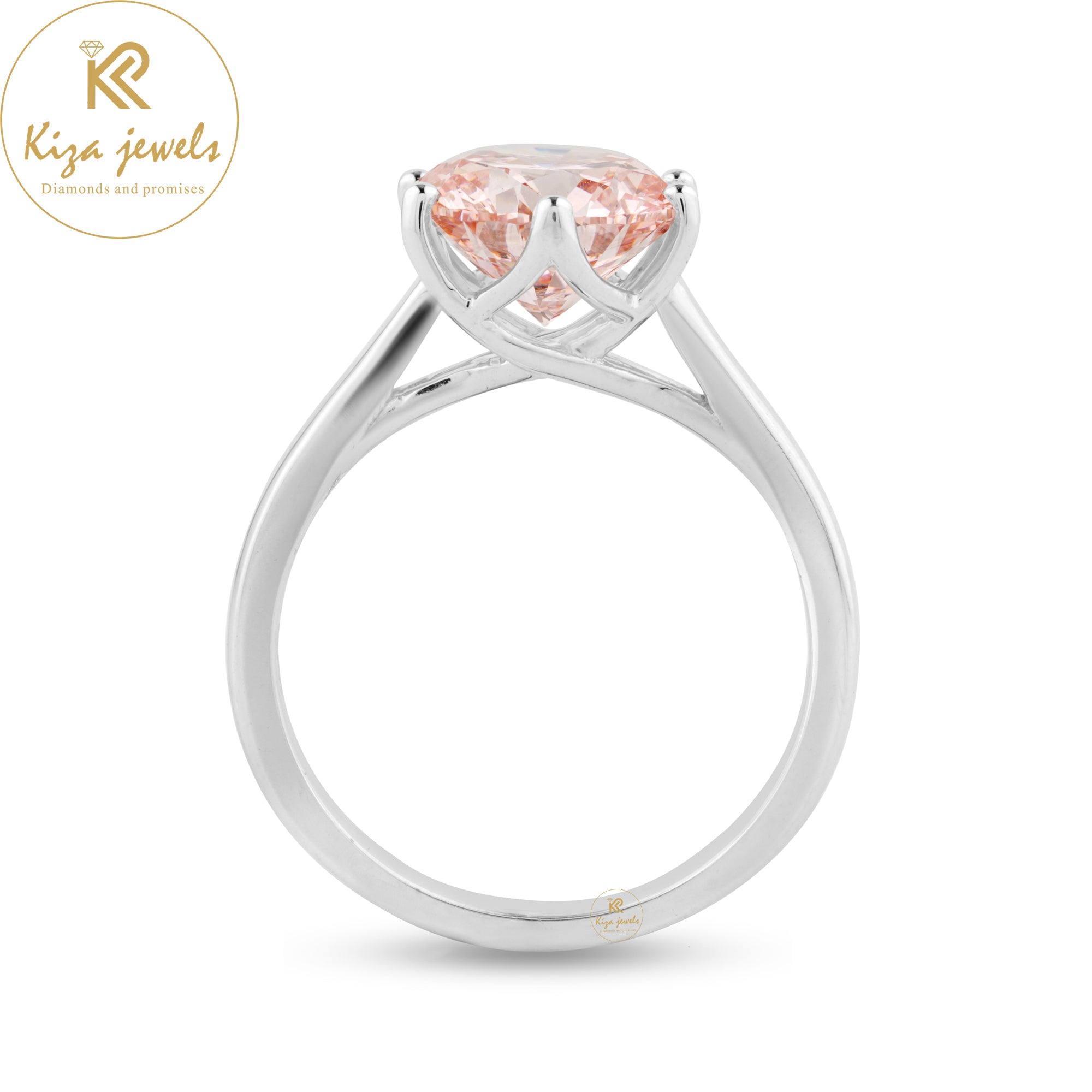 1.90 TDW P. Round Diamond Women's Solitaire Diamond Ring