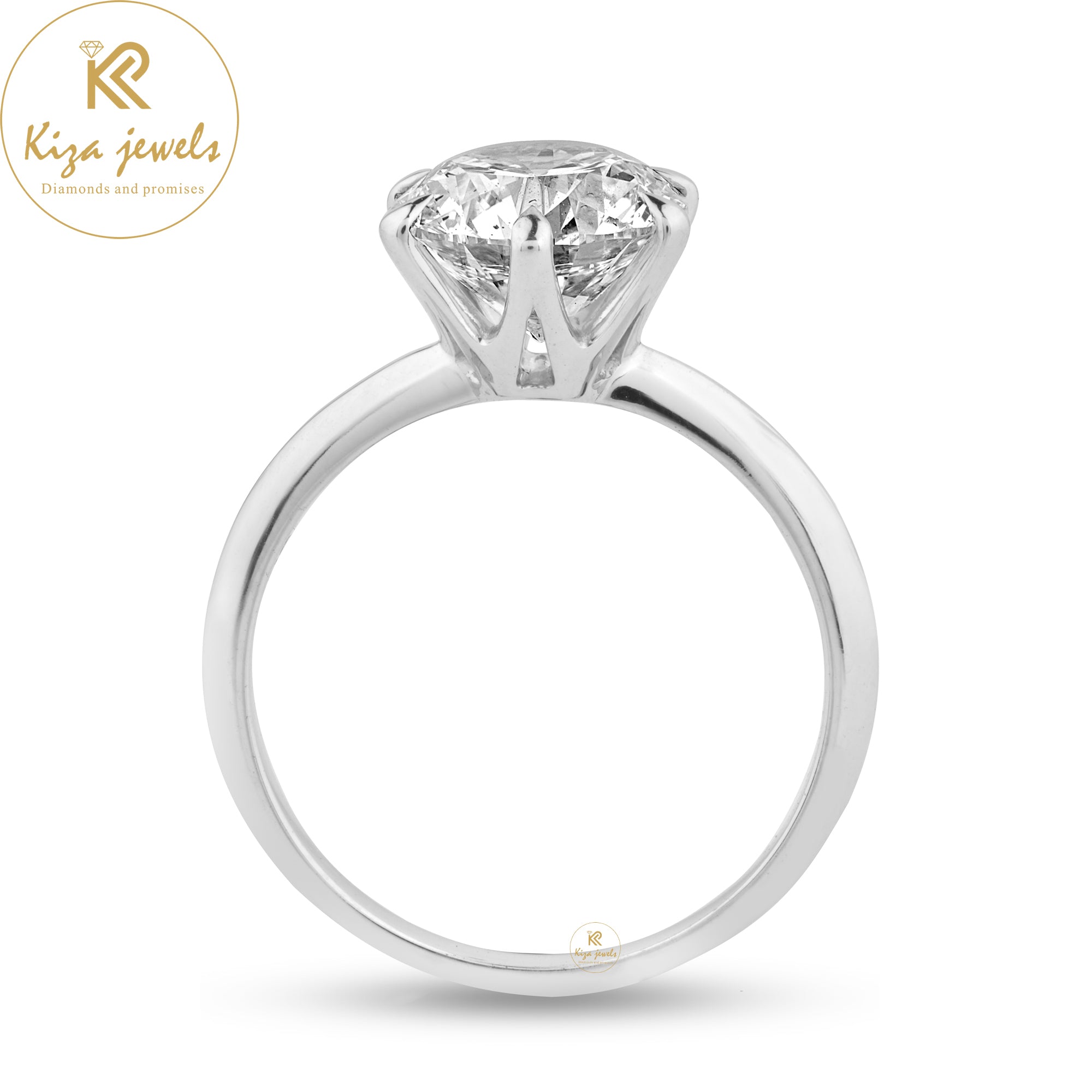 2.69 TDW Round Briilant Cut Diamond White Gold Ring