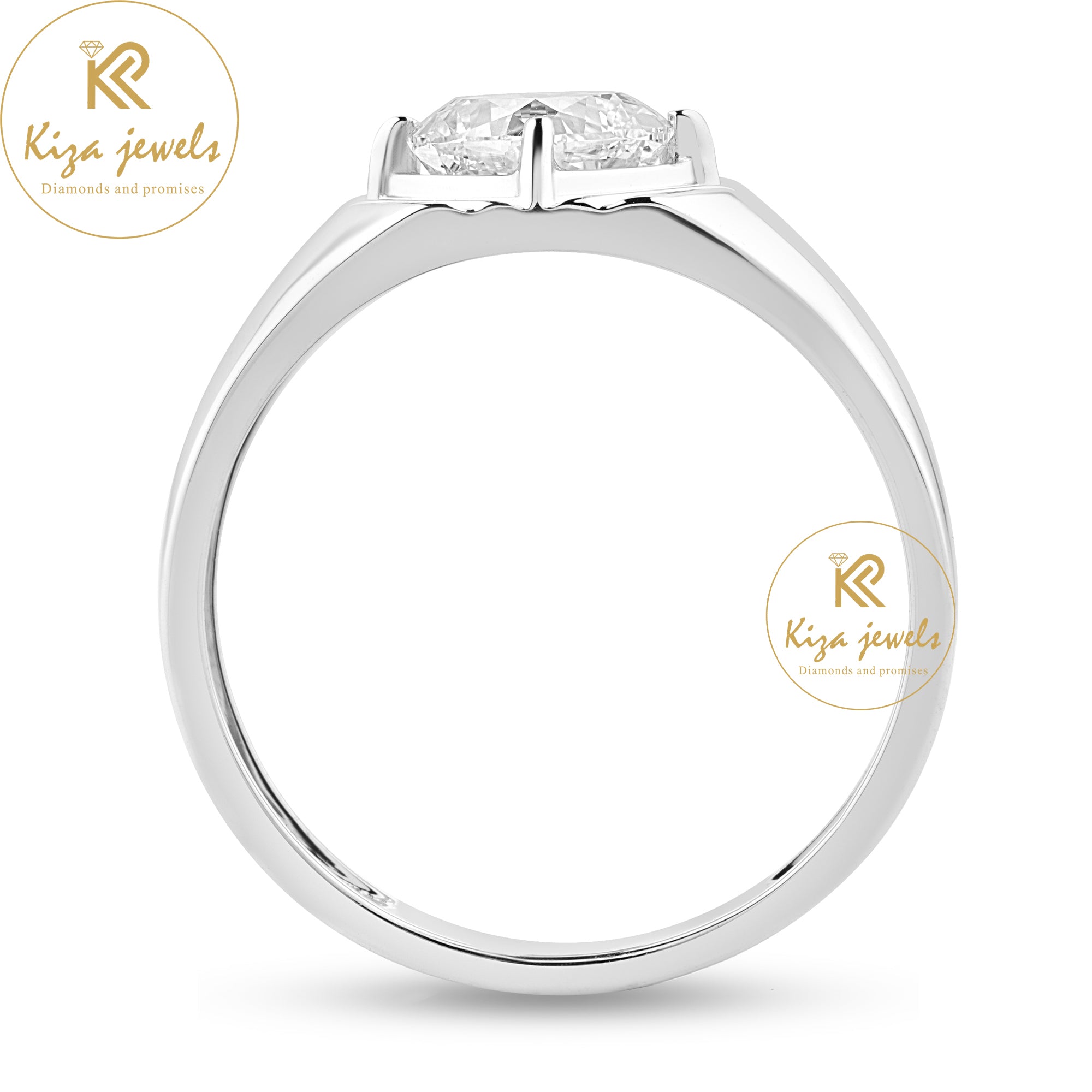 1.51 TDW Cushion Cut Men's Solitaire Diamond Ring