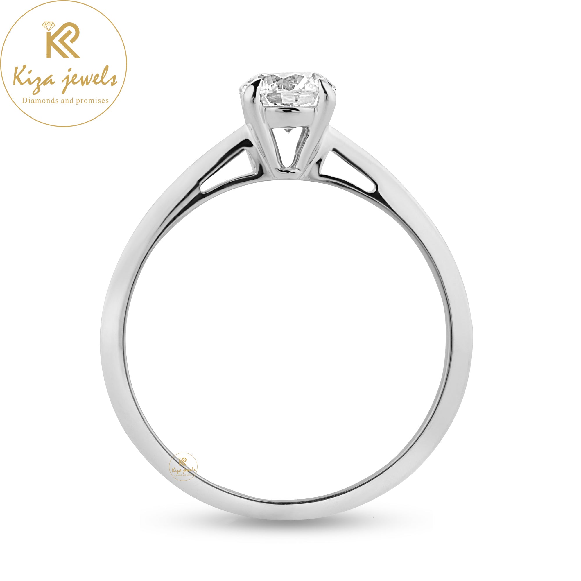 0.80 TDW Round Cut Women's Solitaire Diamond Ring