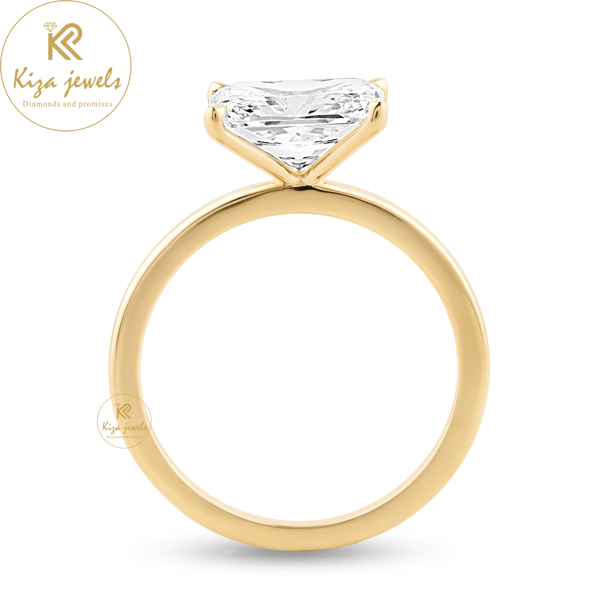 2.50 TDW Radiant Cut Diamond Solitaire Ring