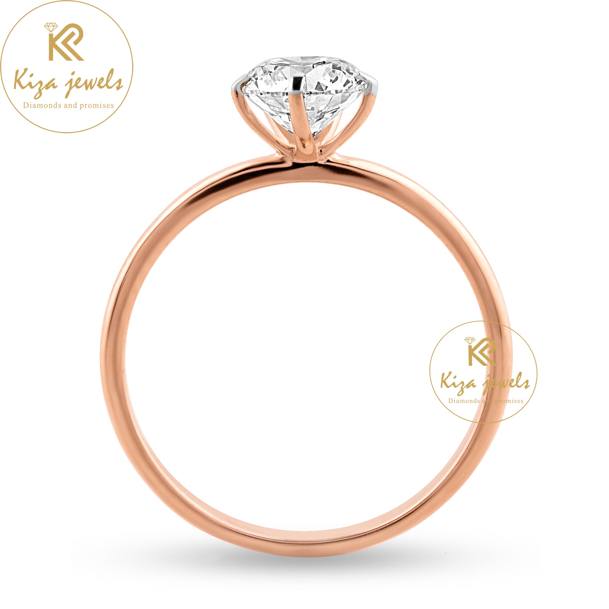 1.00 TDW Round Cut Women's Diamond Solitaire  Ring