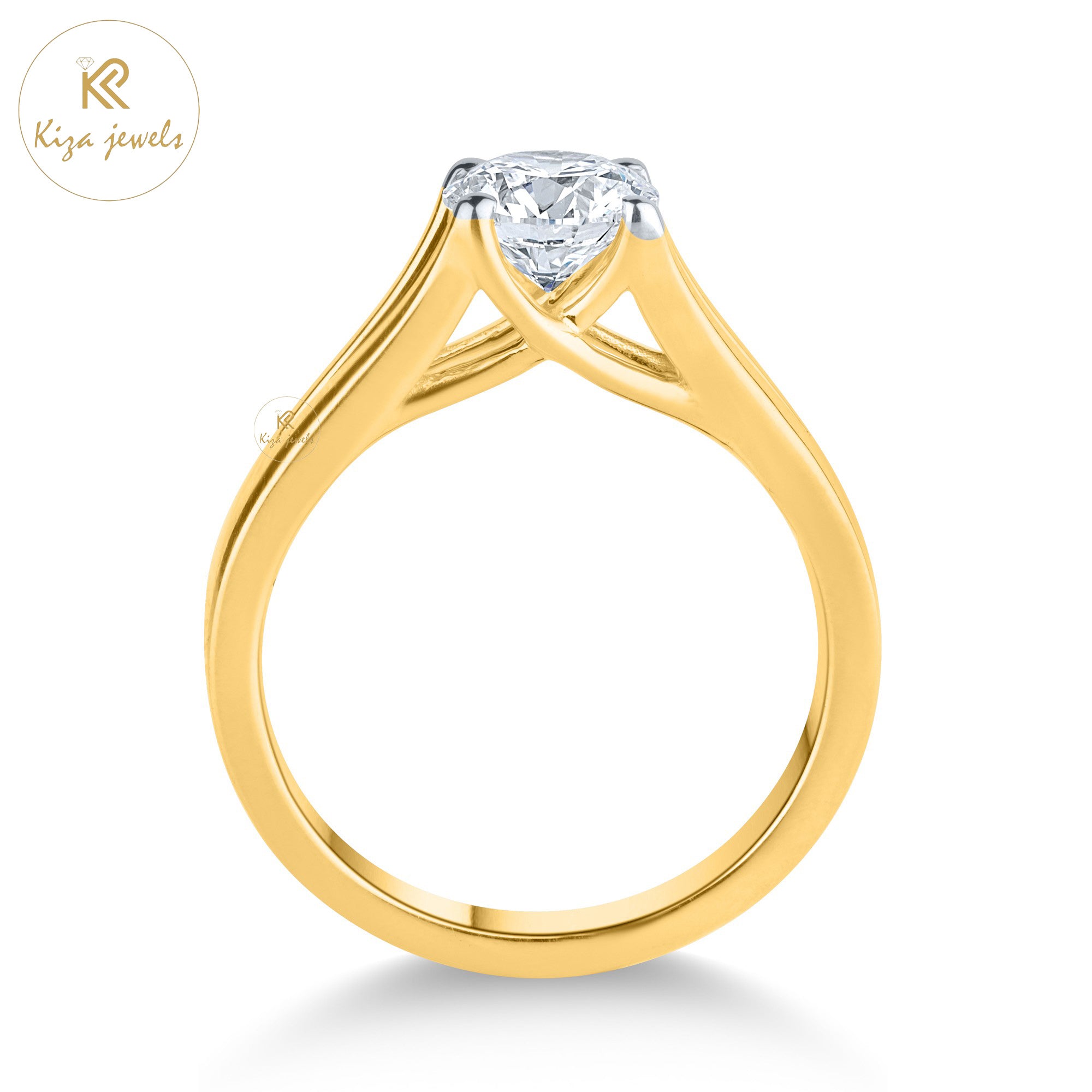 0.80 TDW Round Cut Women's Diamond Solitaire Ring