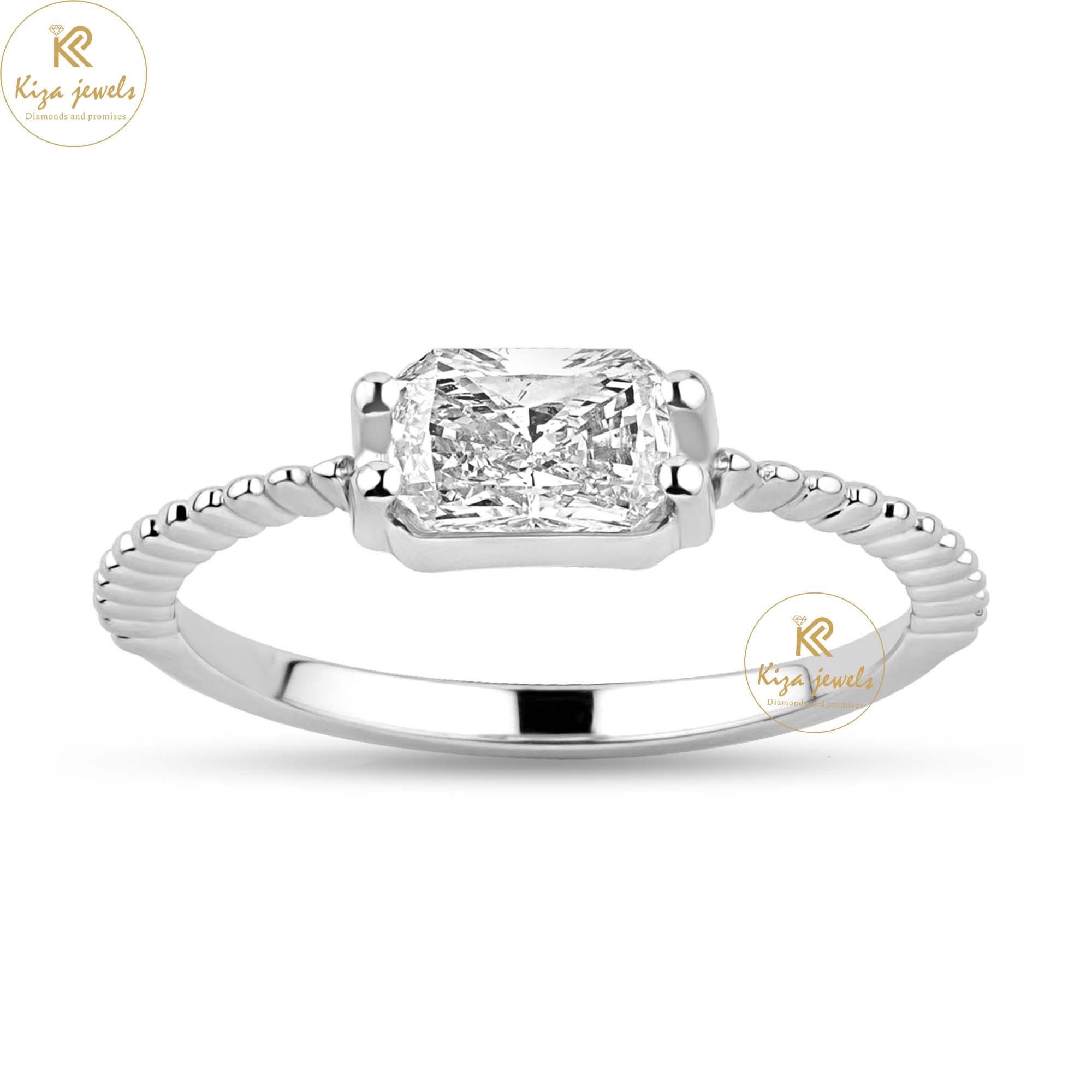 0.93 TDW Radiant Cut Women's Solitaire Diamond Ring