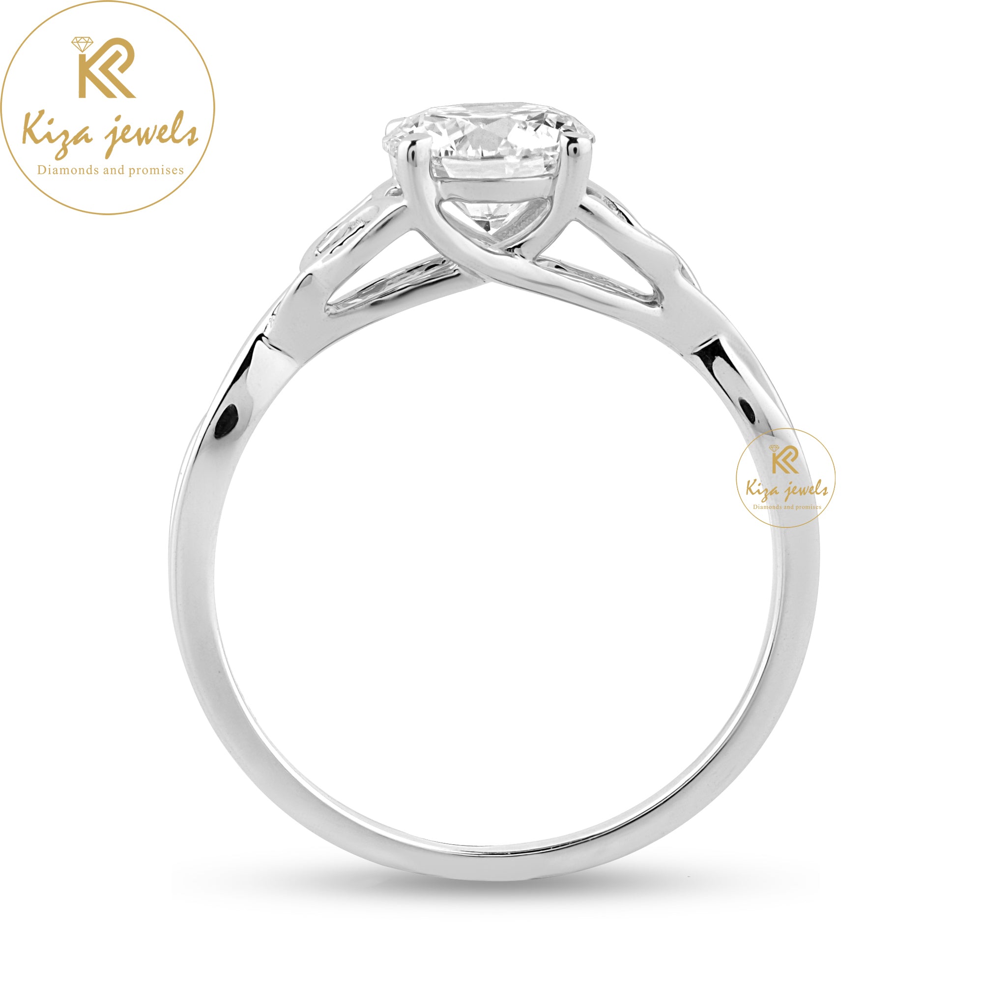 0.95 TDW Round Cut Women's Solitaire Diamond Ring