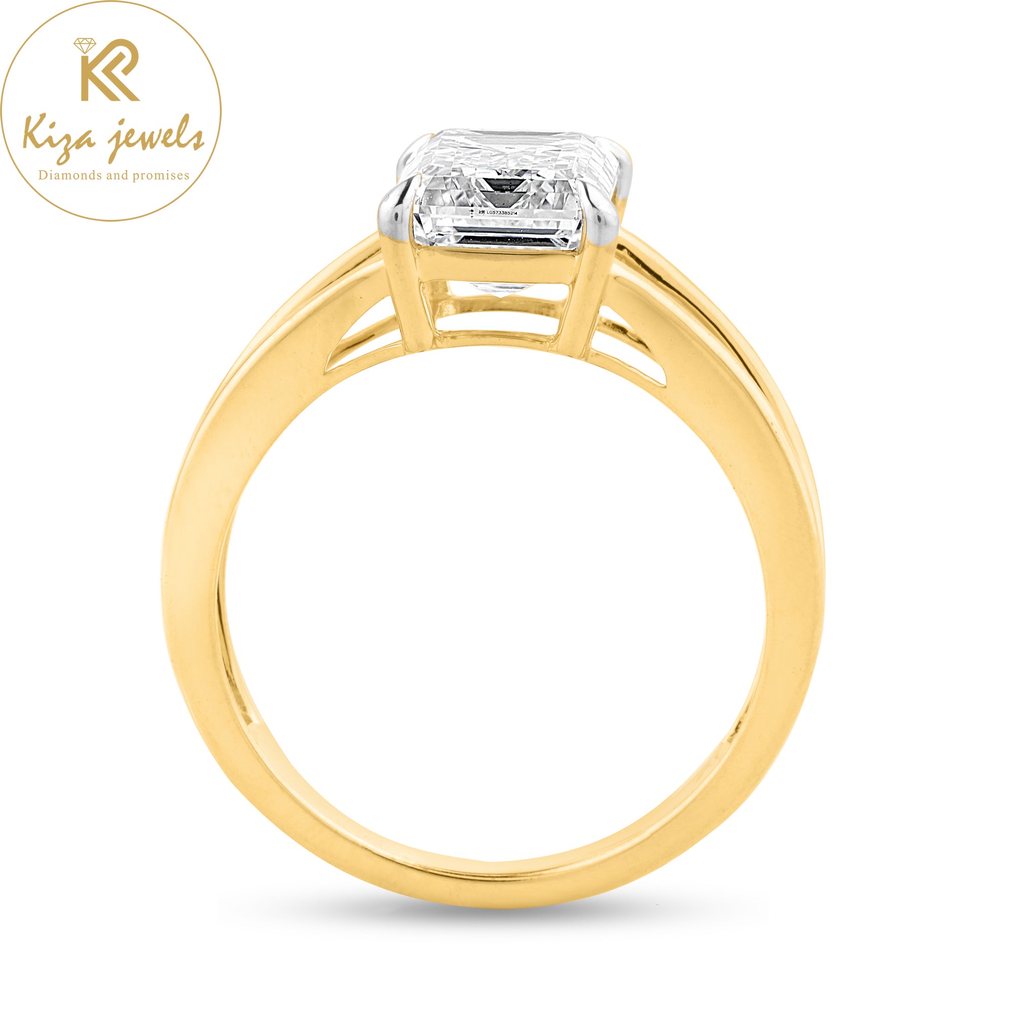 3.00 TDW Emerald Cut Women's Solitaire Diamond Ring