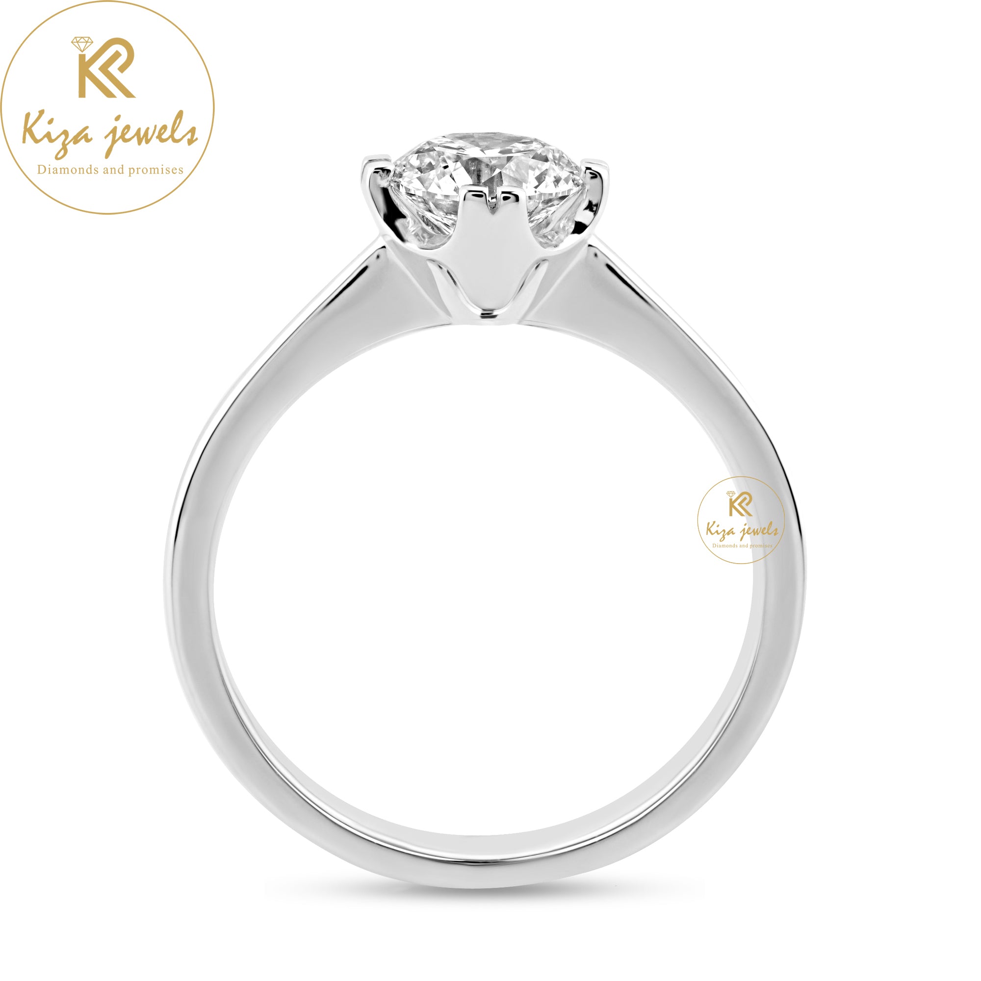 0.92 TDW Round Cut Women's Solitaire Diamond Ring