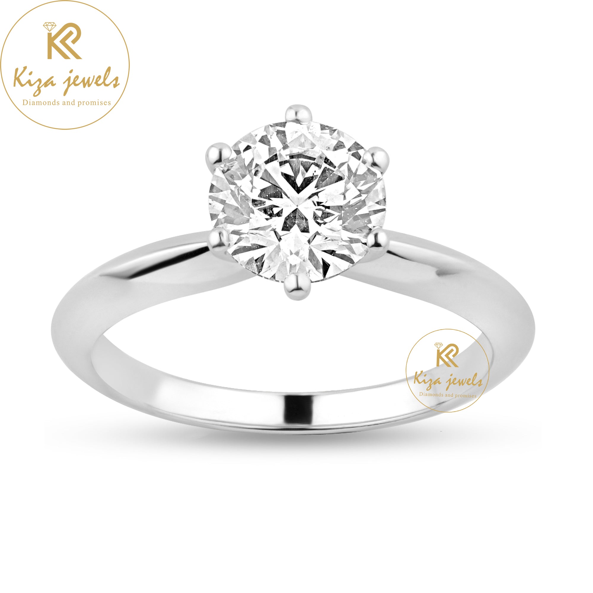 2.01 TDW Round Cut Women's Solitaire Diamond Ring