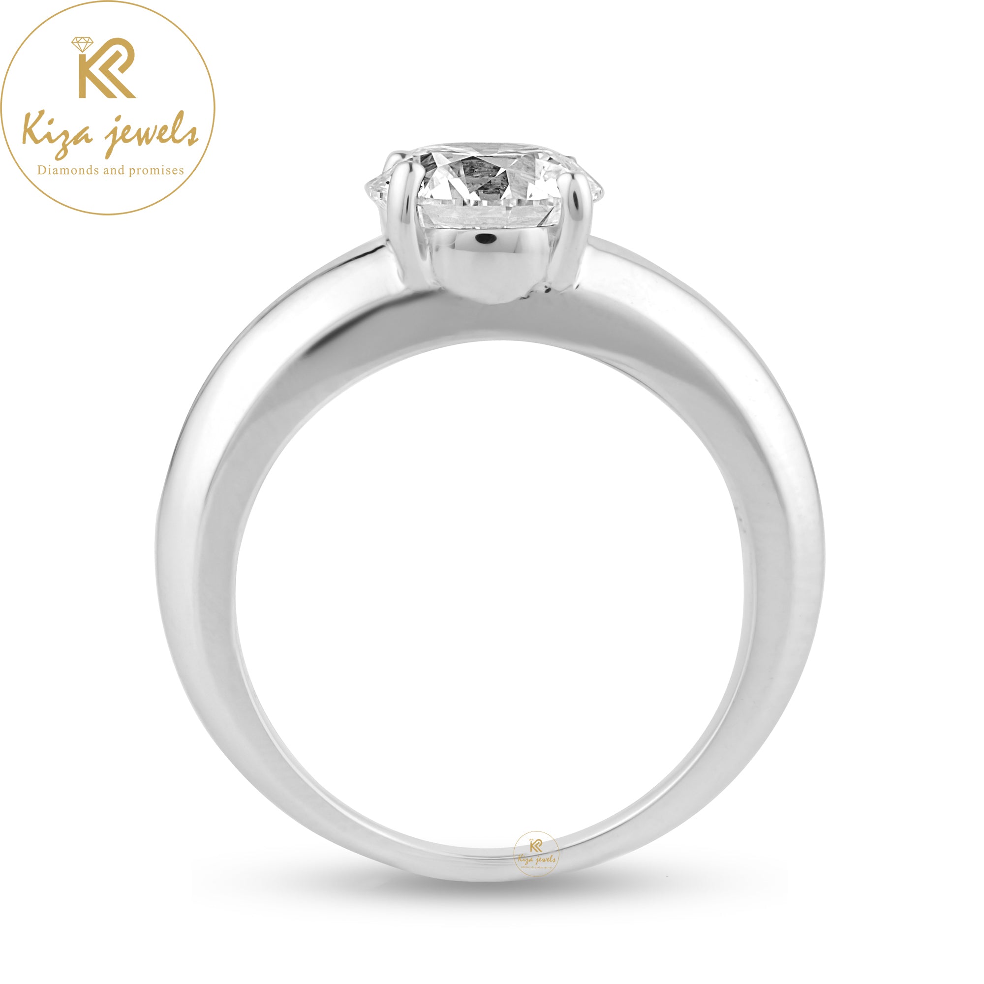 1.62 TDW Round Cut Women's Solitaire Diamond Ring