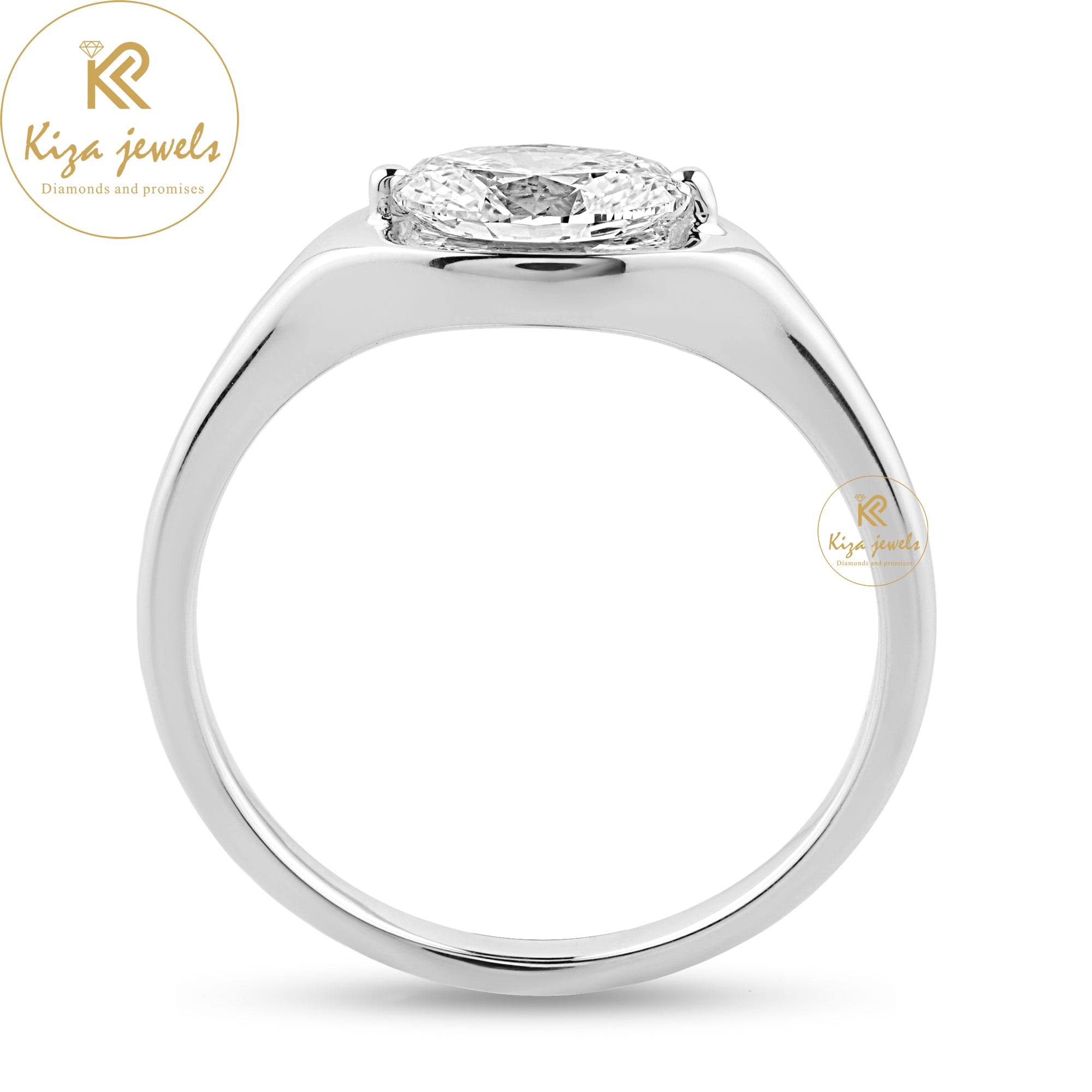 0.95 TDW Oval Cut Women's Solitaire Diamond Ring