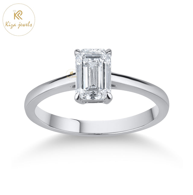 1.00 TDW Emerald Cut Women's Diamond Solitaire Ring