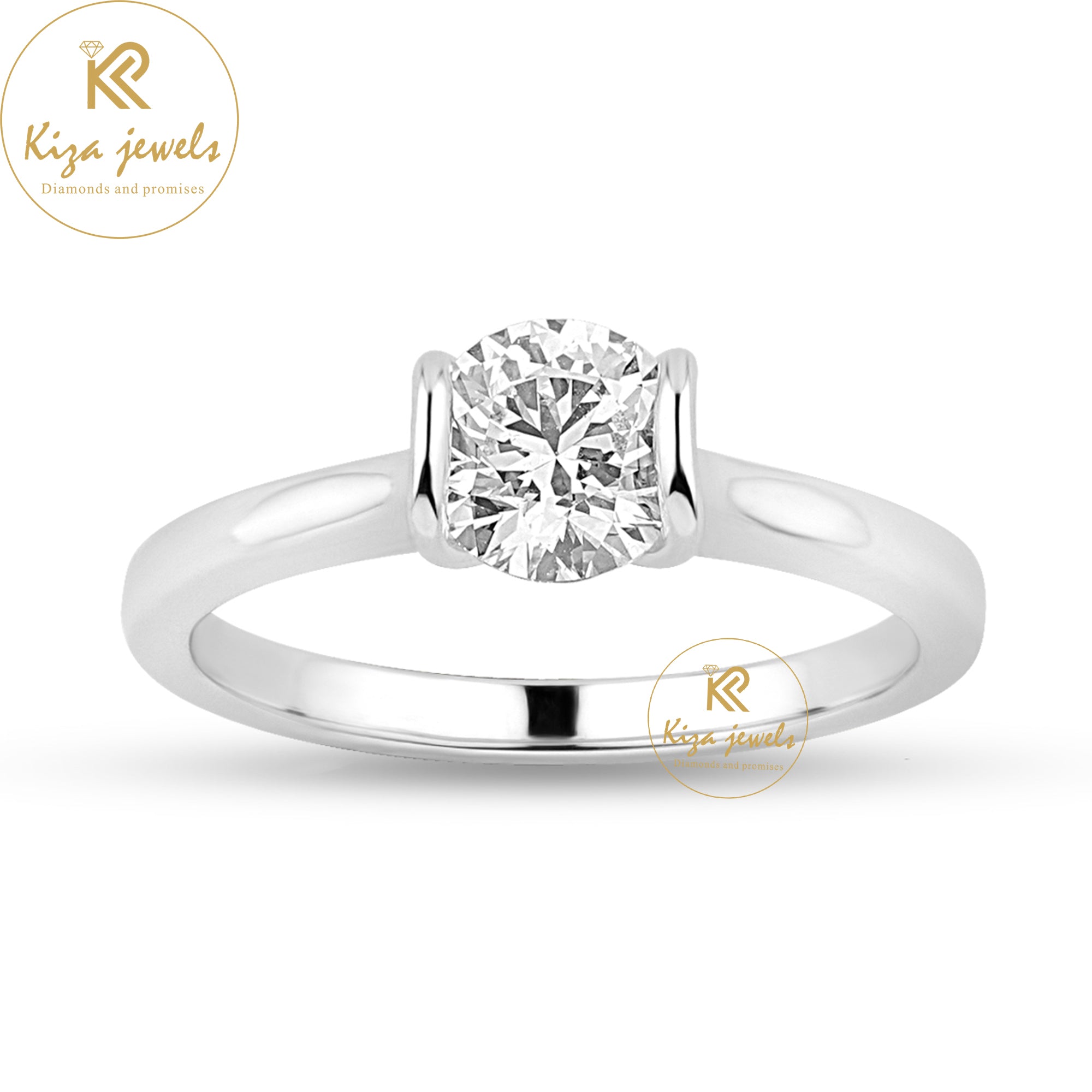 0.92 TDW Round Cut Women's Solitaire Diamond Ring