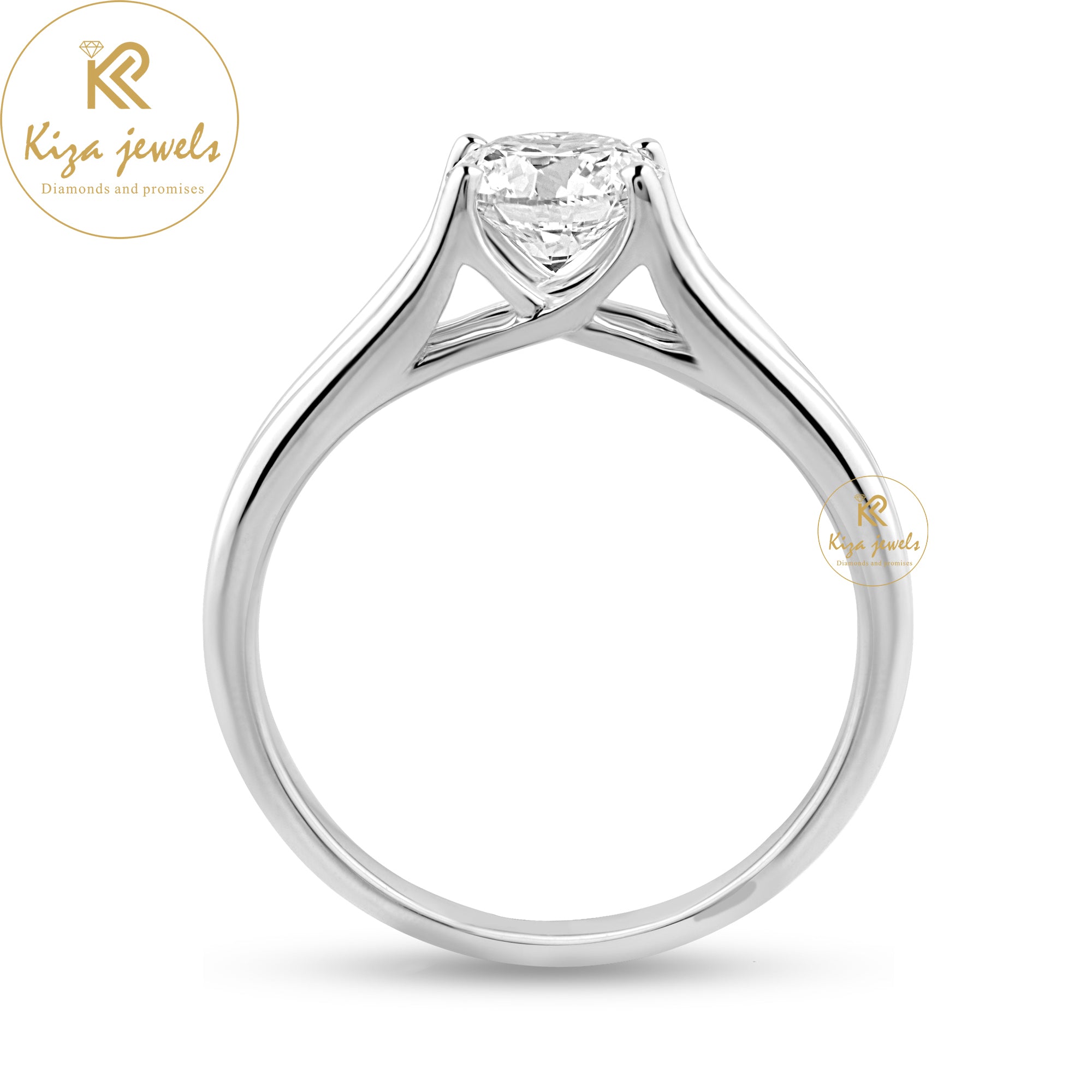 0.92 TDW Round Cut Women's Solitaire Diamond Ring