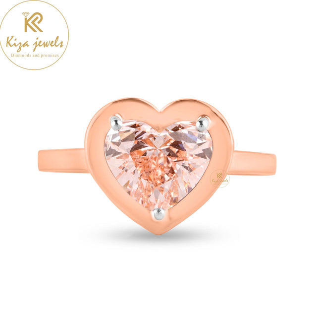 1.52 TDW F.P.Heart Cut Diamond Women's Solitaire Ring