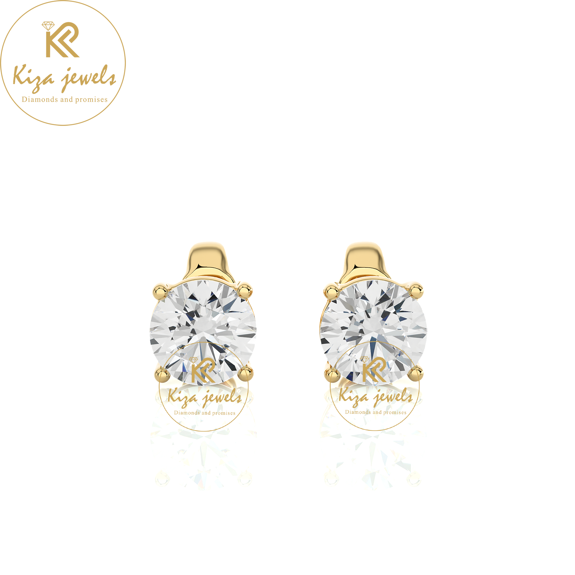 1.05 TDW Round Cut Diamond Women's Stud Earring