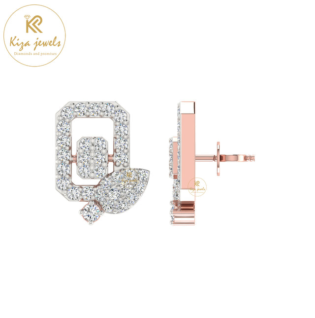 0.52 TDW Round Cut Diamond Women's Stud Earring