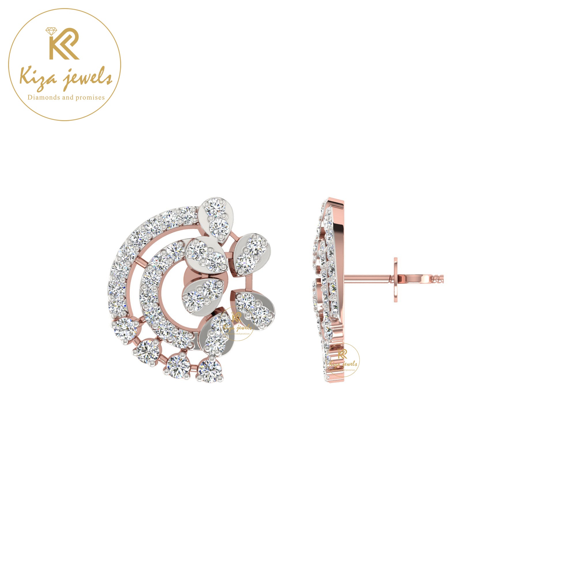0.70 TDW Round Cut Diamond Women's Stud Earring