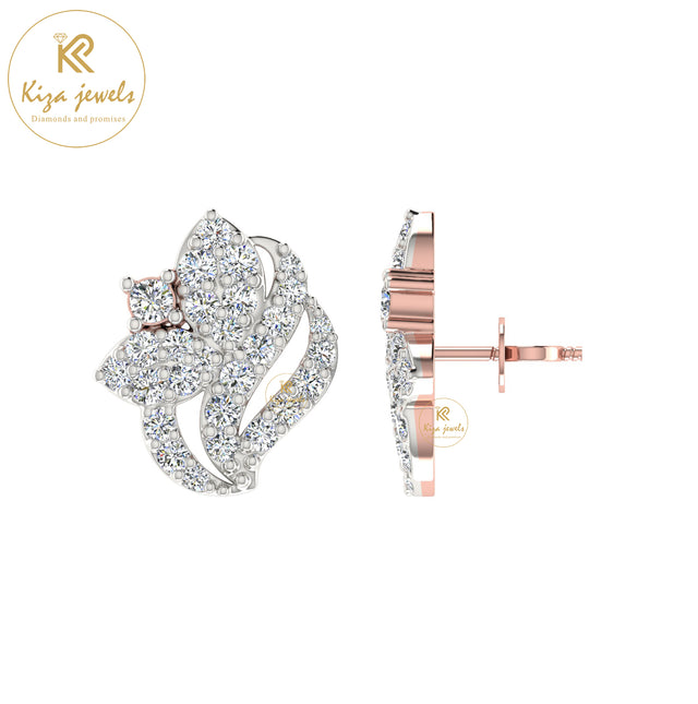 0.74 TDW Round Cut Diamond Women's Stud Earring